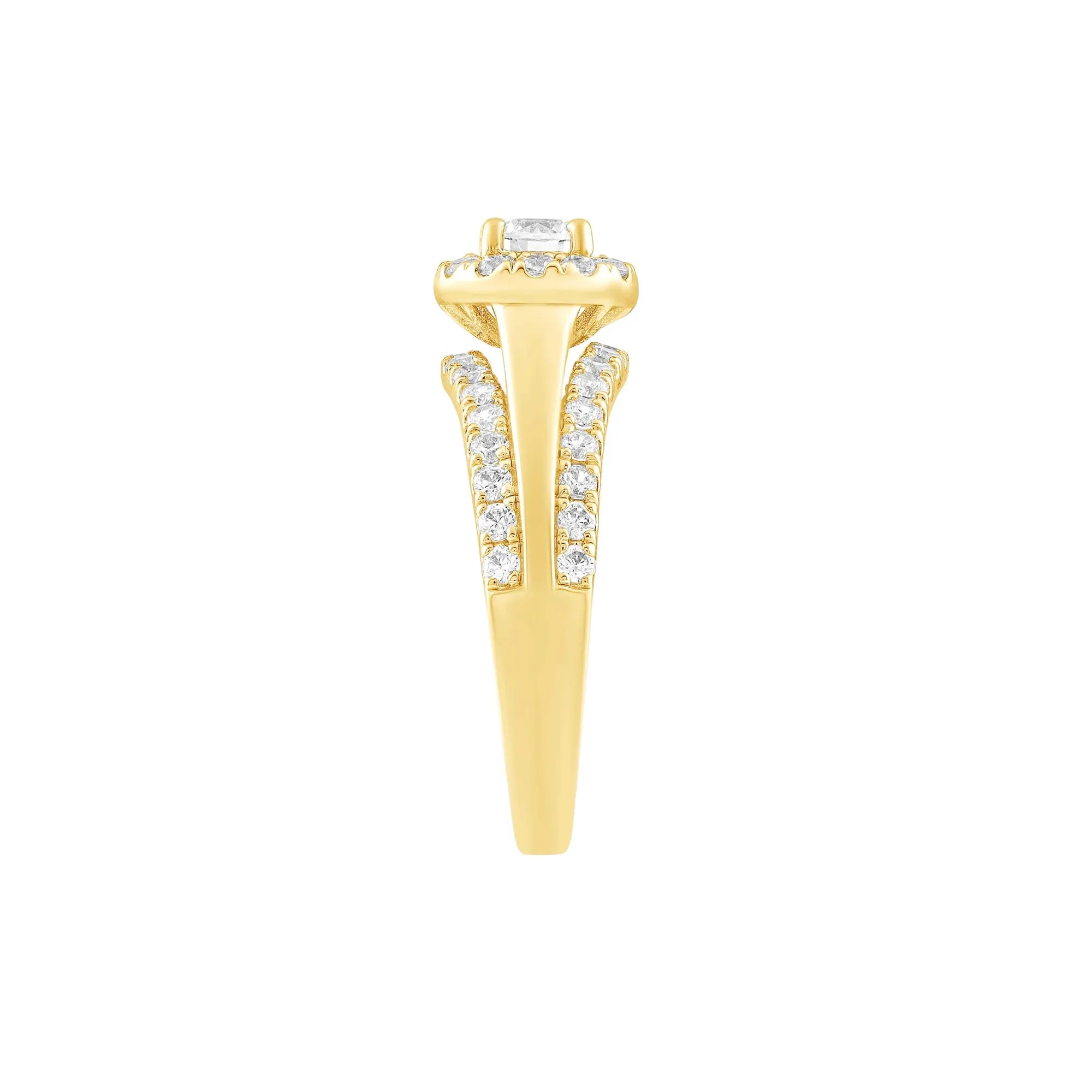 1 CT. Tw. Diamond Engagement Ring 14K Yellow Gold Size 7.5 - Image 3