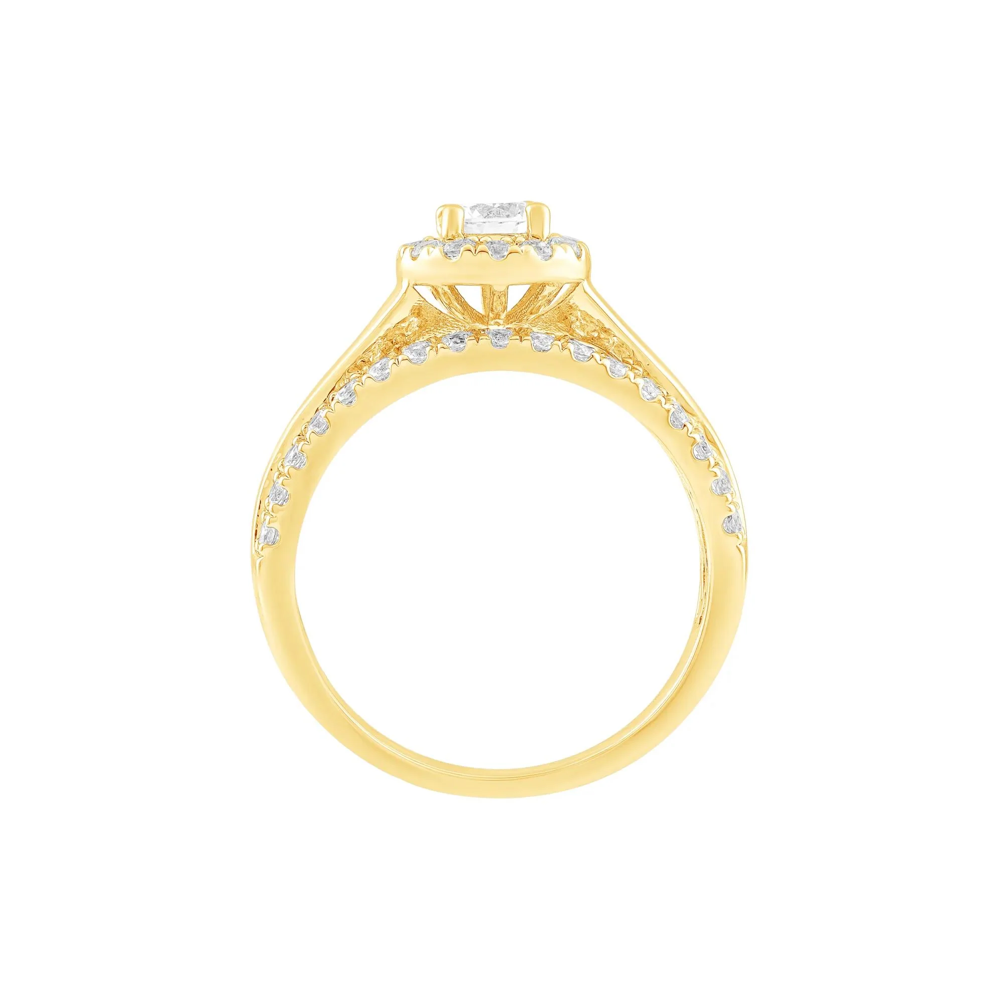 1 CT. Tw. Diamond Engagement Ring 14K Yellow Gold Size 8 - Image 2