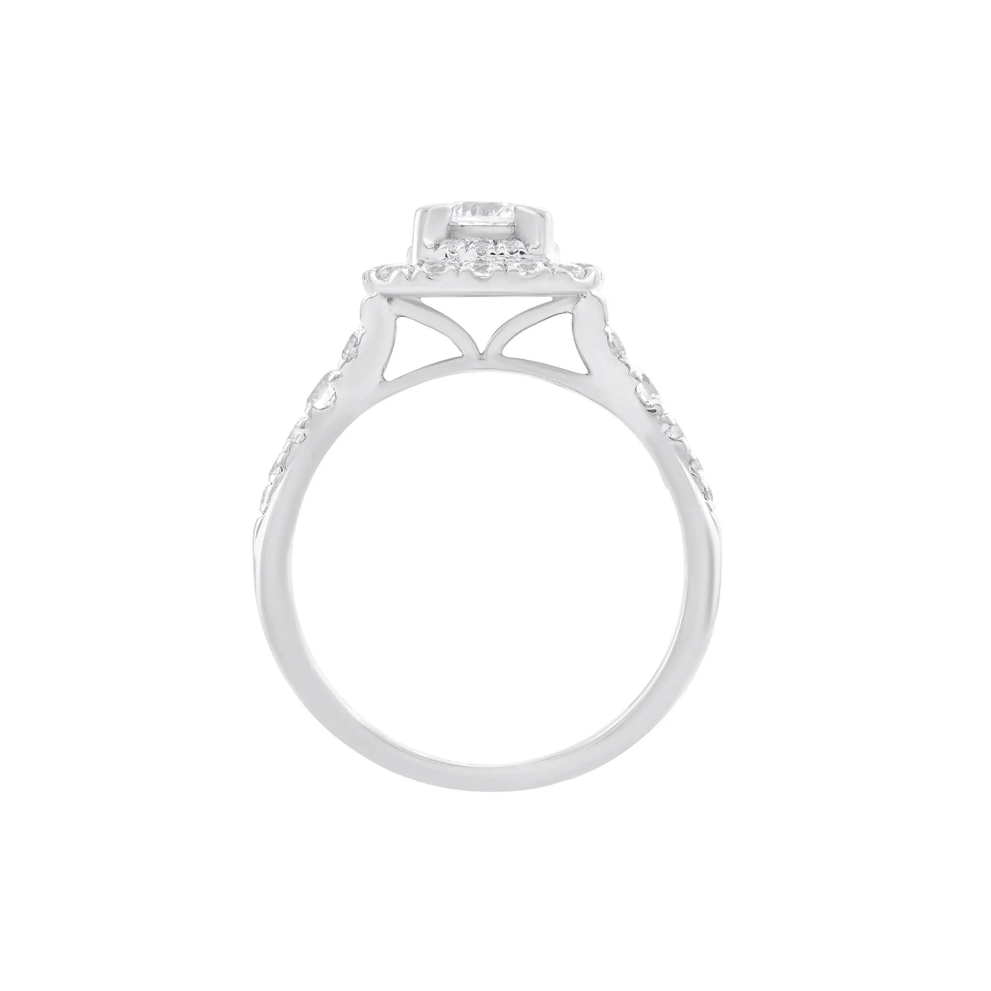 1 CT. Tw. Diamond Engagement Ring 14K White Gold Size 7 - Image 2