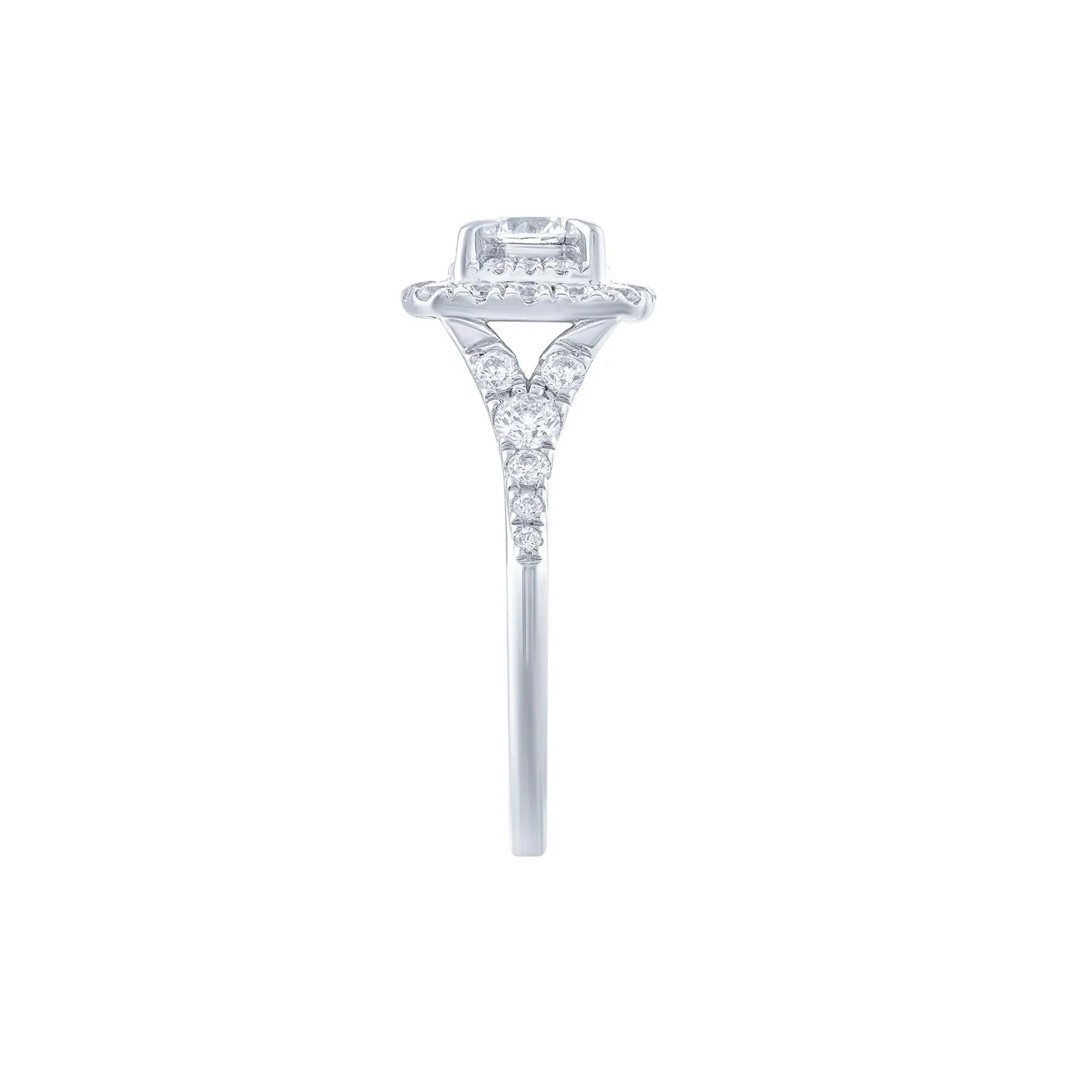 1 CT. Tw. Diamond Engagement Ring 14K White Gold Size 8 - Image 3