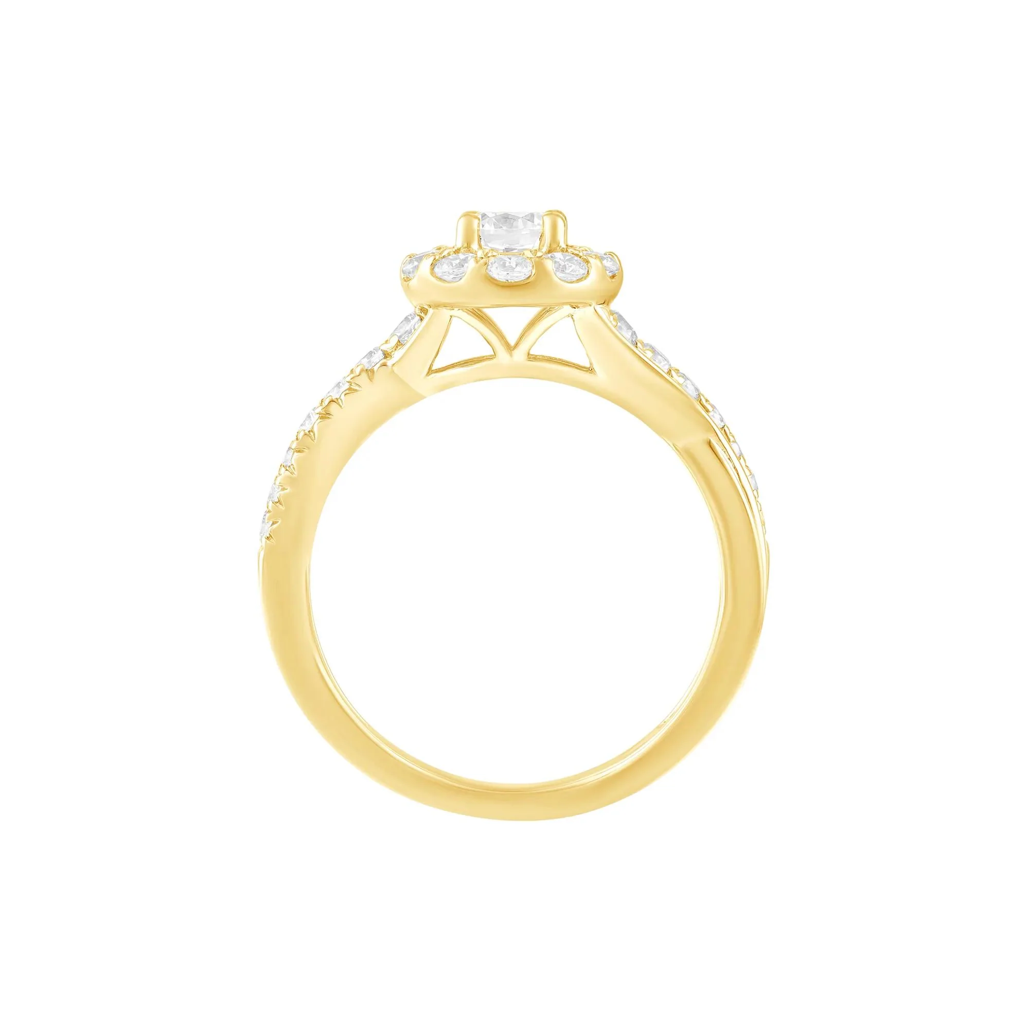 1 CT. Tw. Diamond Engagement Ring 14K Yellow Gold Size 6.5 - Image 2