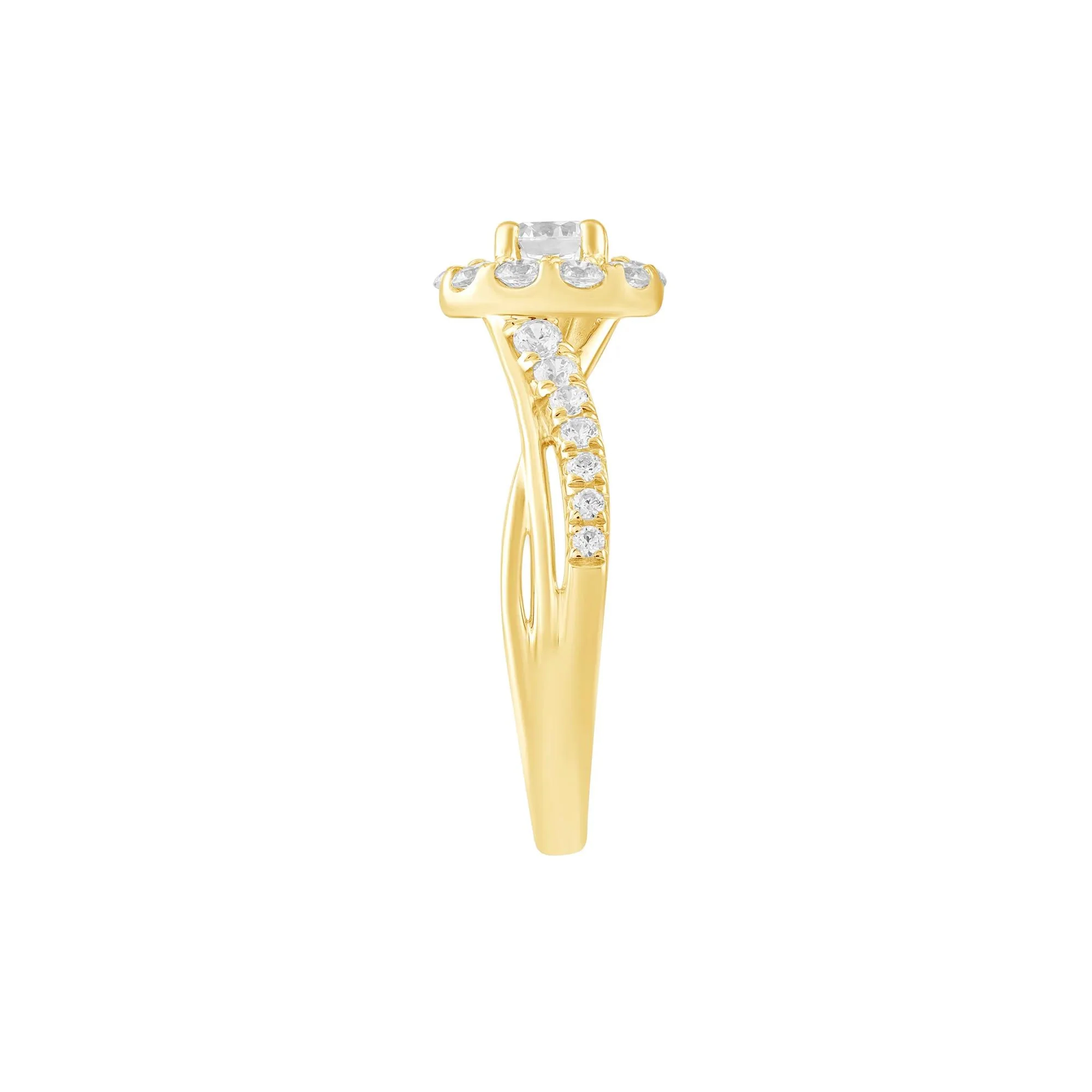 1 CT. Tw. Diamond Engagement Ring 14K Yellow Gold Size 7 - Image 3