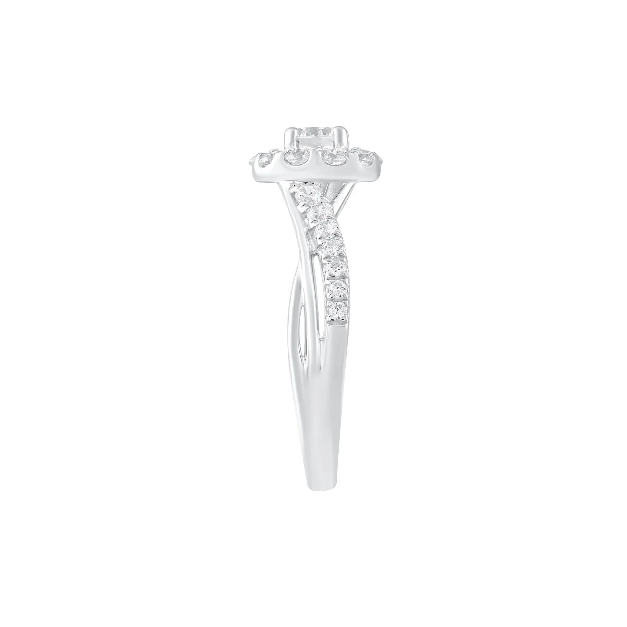 1 CT. Tw. Diamond Engagement Ring 14K White Gold Size 7 - Image 3