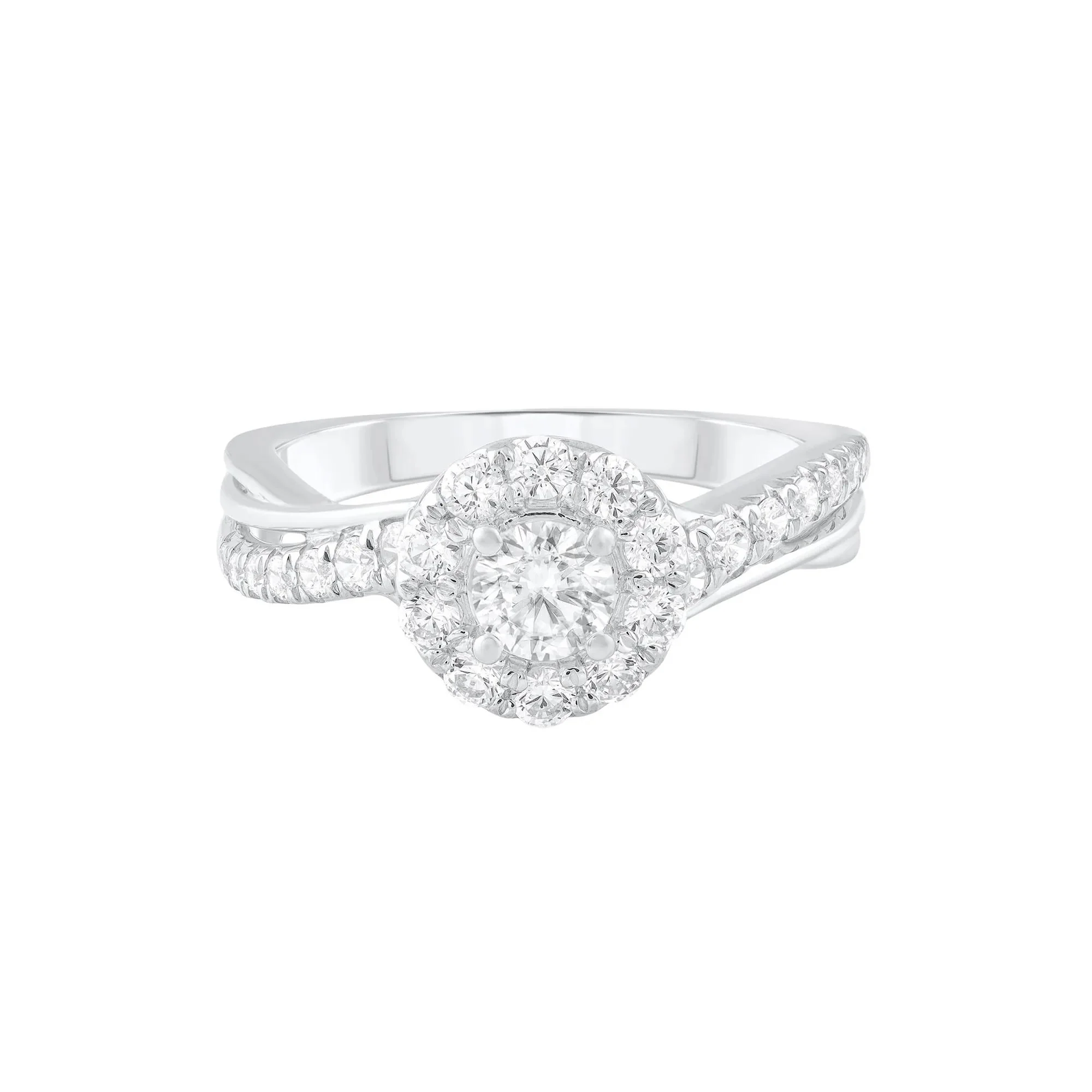 1 CT. Tw. Diamond Engagement Ring 14K White Gold Size 8.5