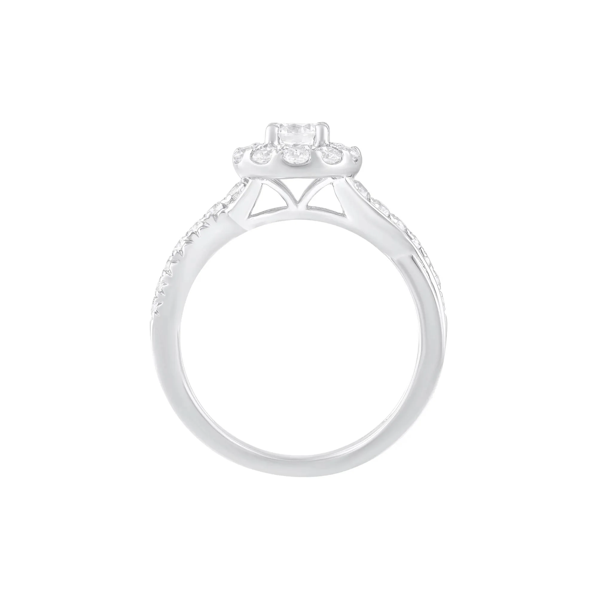1 CT. Tw. Diamond Engagement Ring 14K White Gold Size 8.5 - Image 2