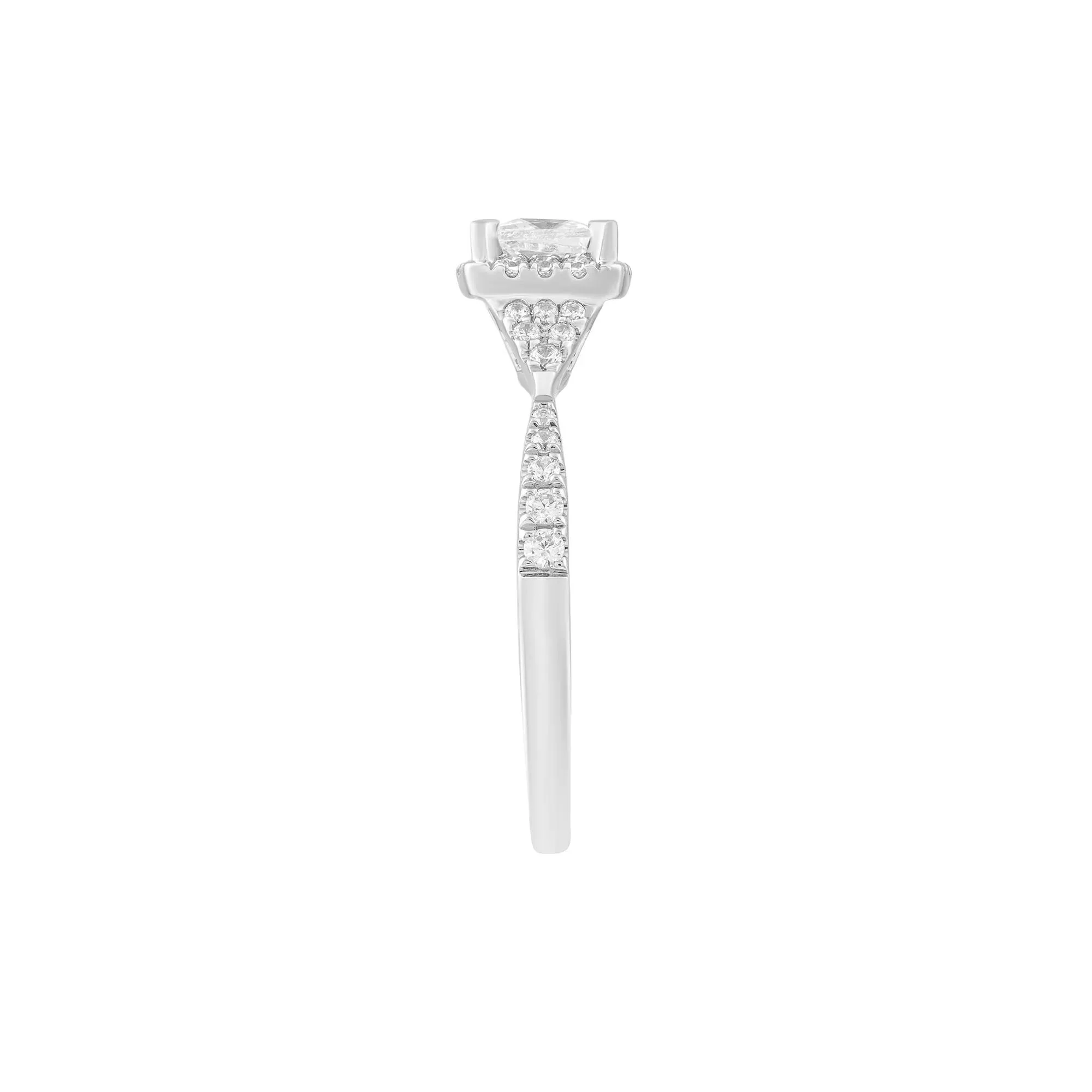 3/4 CT. Tw. Diamond Engagement Ring Platinum White Size 6 - Image 3
