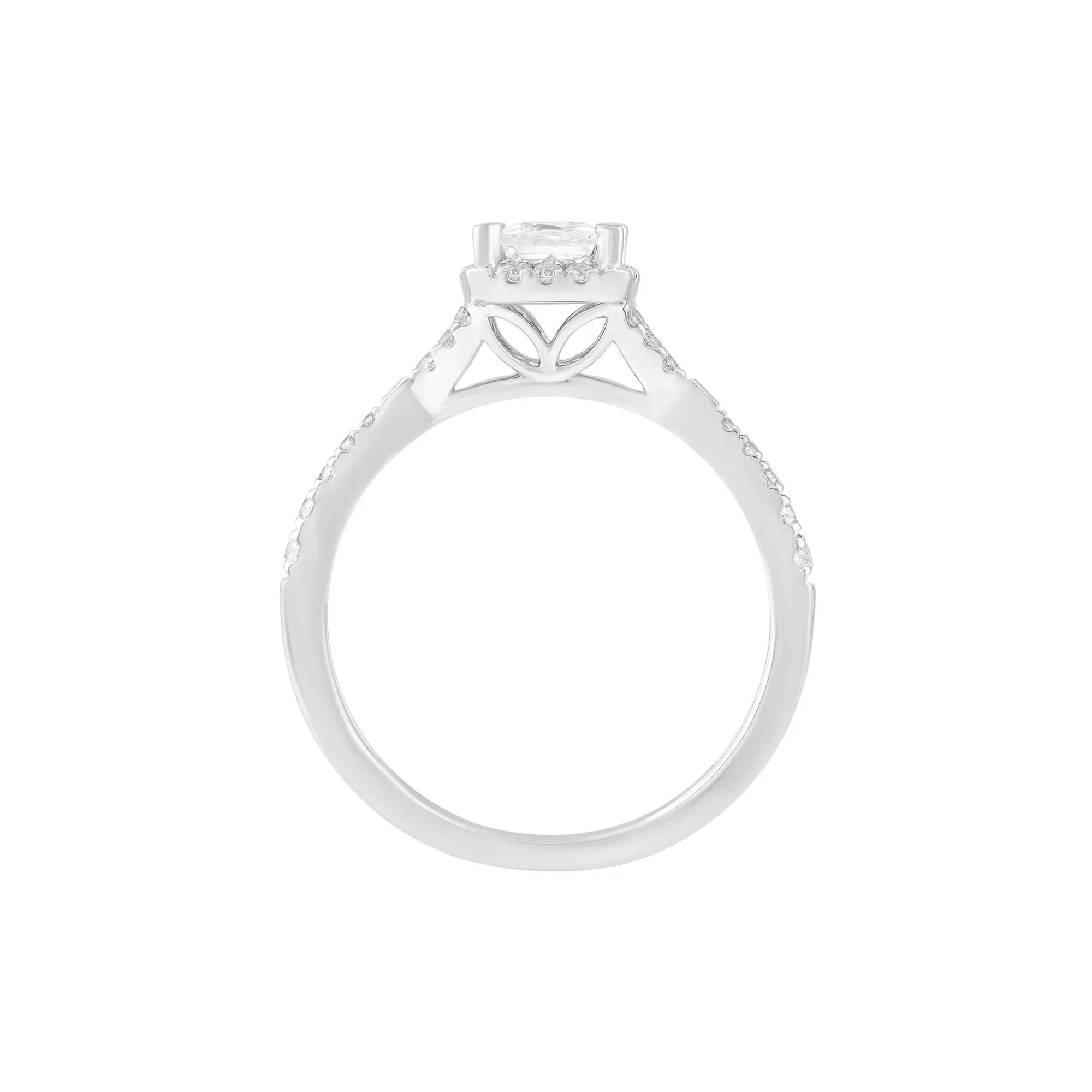 3/4 CT. Tw. Diamond Engagement Ring Platinum White Size 8.5 - Image 2