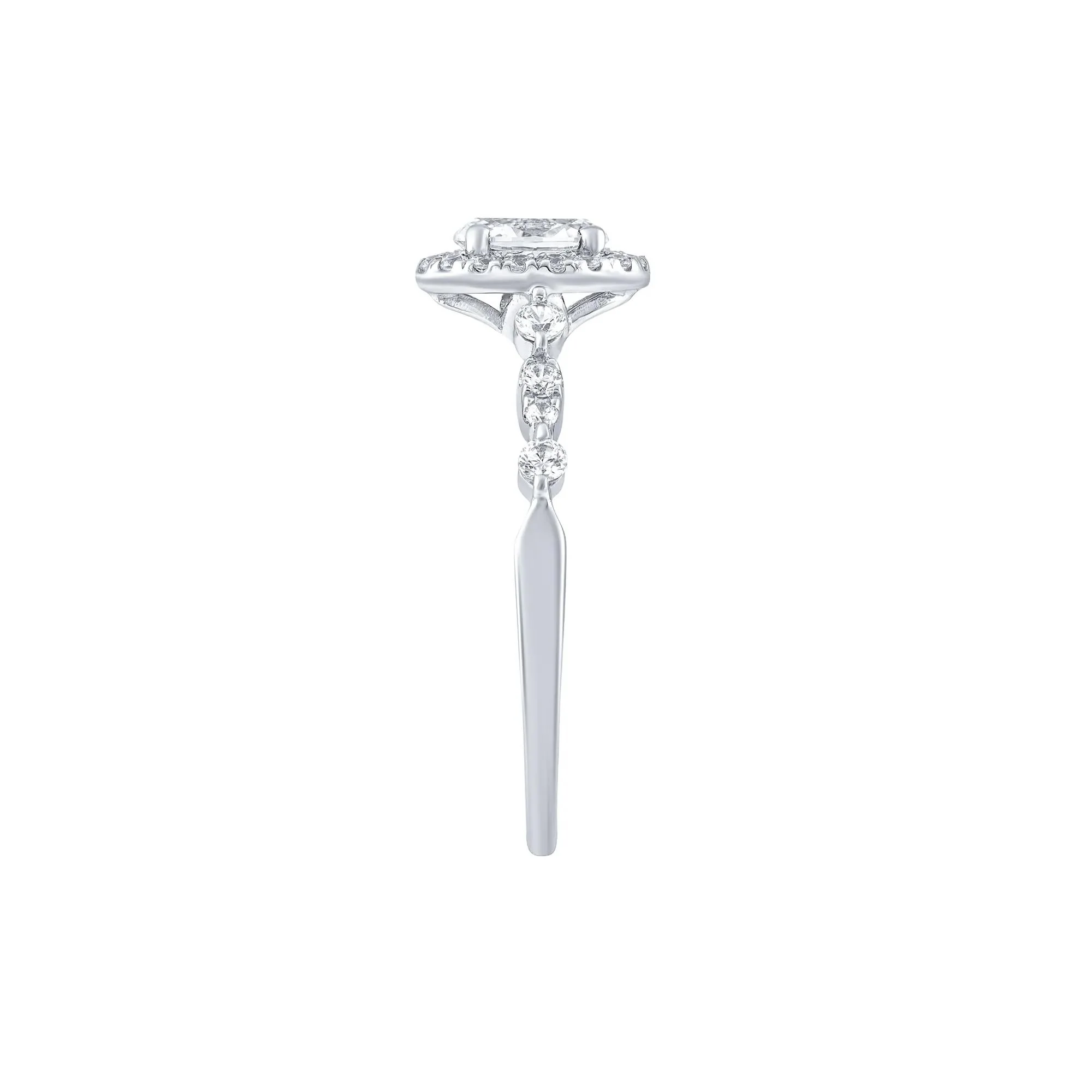 3/4 CT. Tw. Diamond Engagement Ring Platinum White Size 6 - Image 3