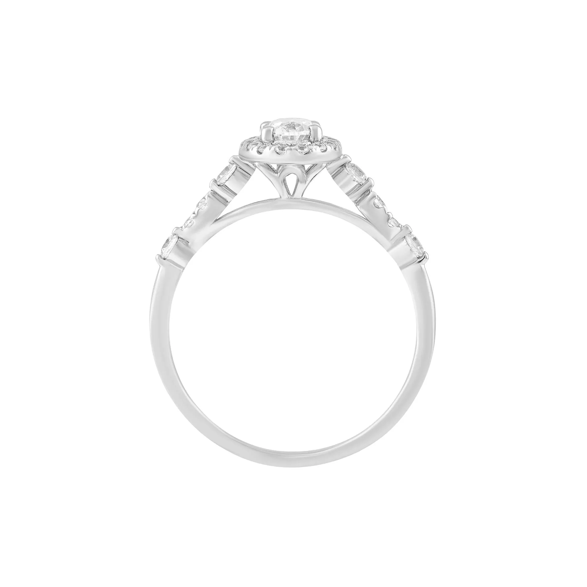 3/4 CT. Tw. Diamond Engagement Ring Platinum White Size 7.5 - Image 2