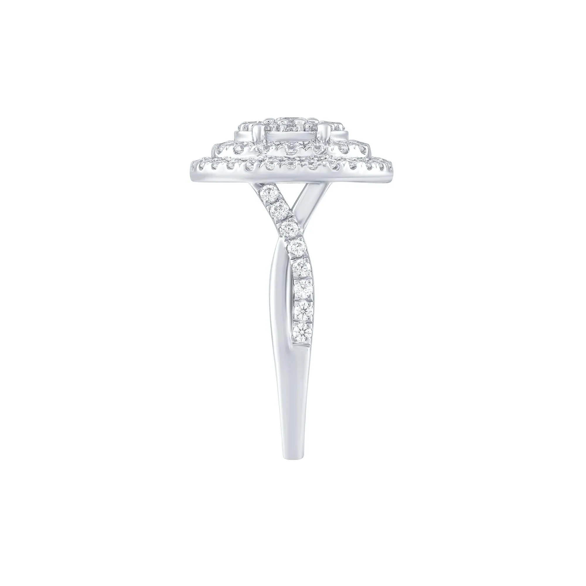 1 CT. Tw. Diamond Engagement Ring 10K White Gold Size 8 - Image 3