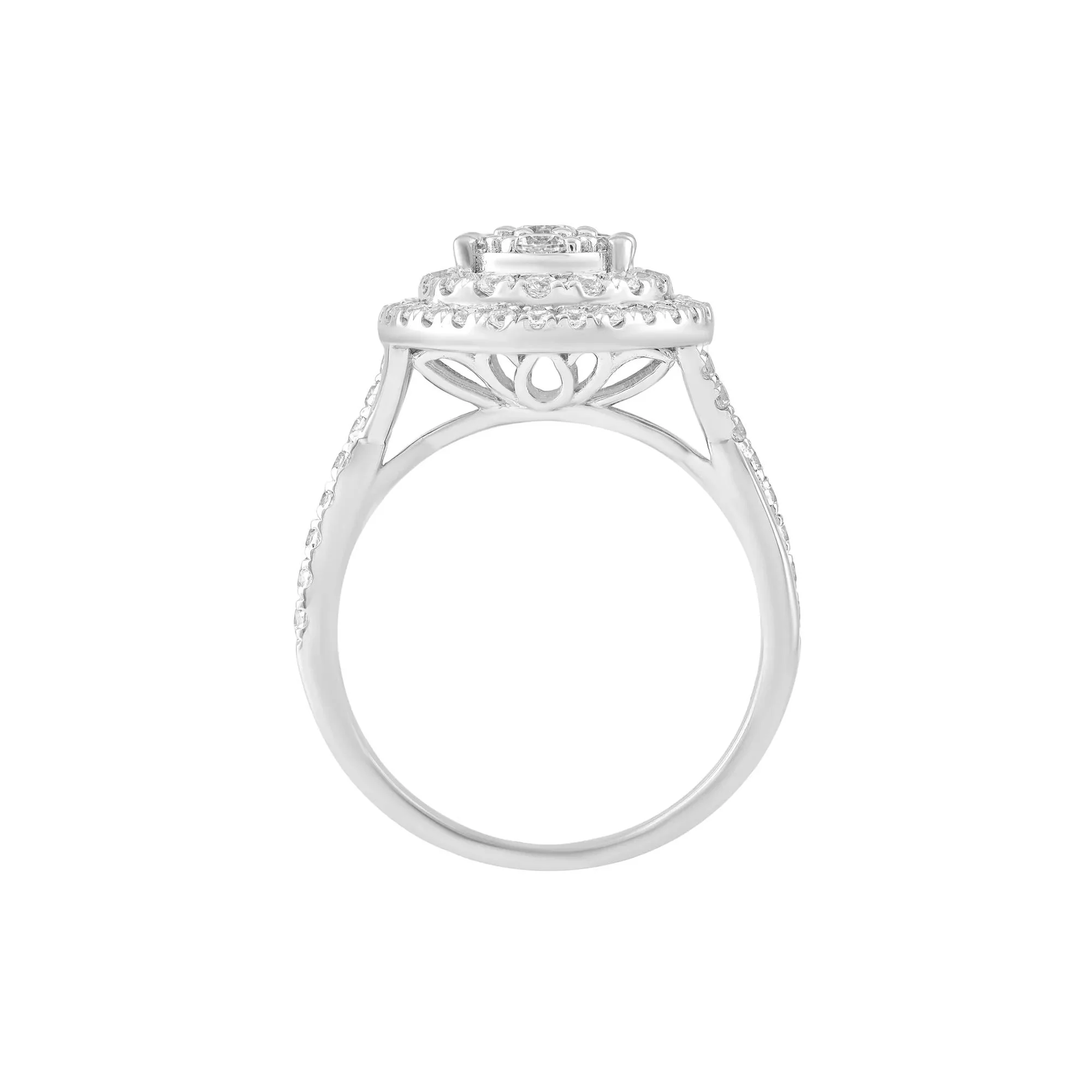 1 CT. Tw. Diamond Engagement Ring 10K White Gold Size 8.5 - Image 2