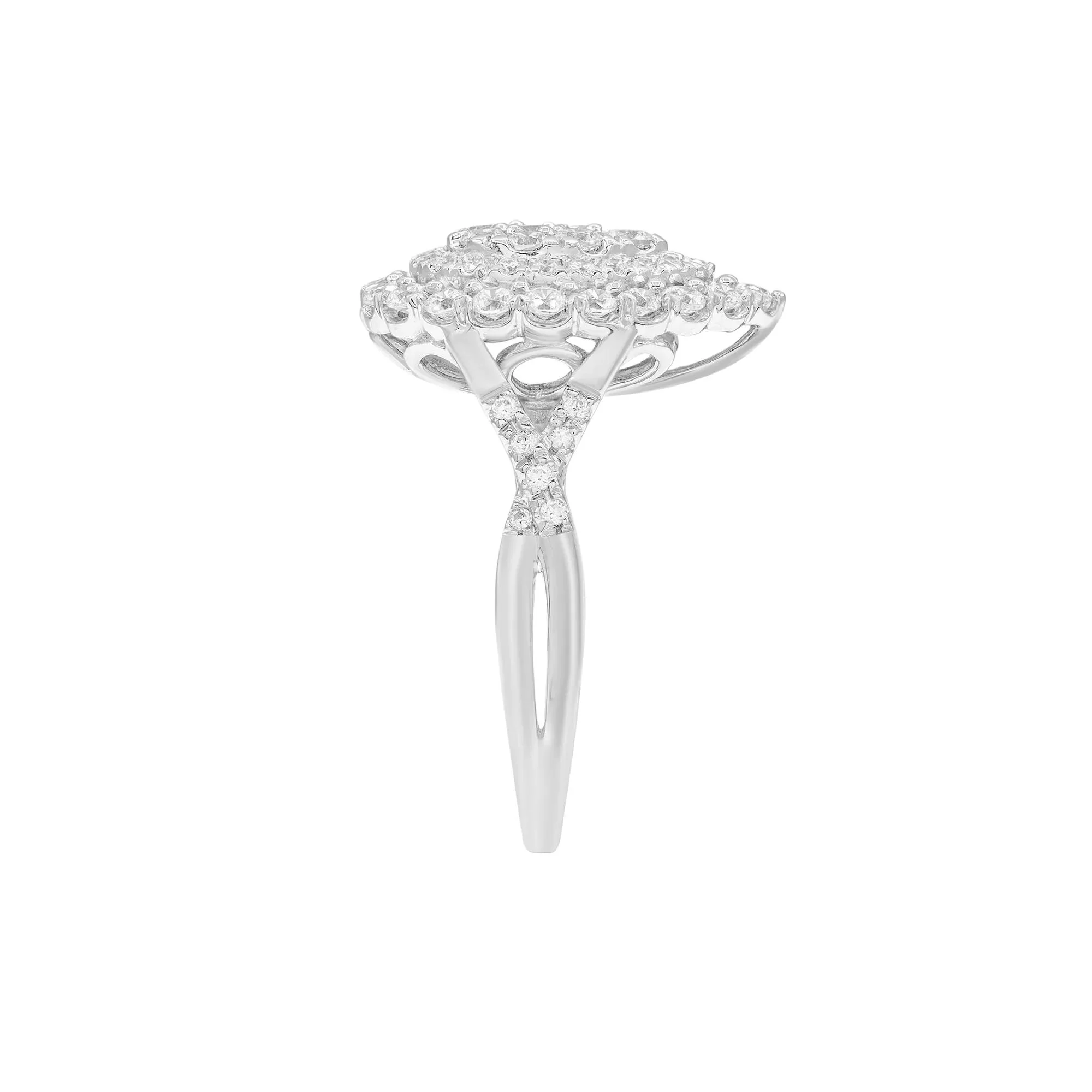 1 CT. Tw. Diamond Engagement Ring 10K White Gold Size 6.5 - Image 3