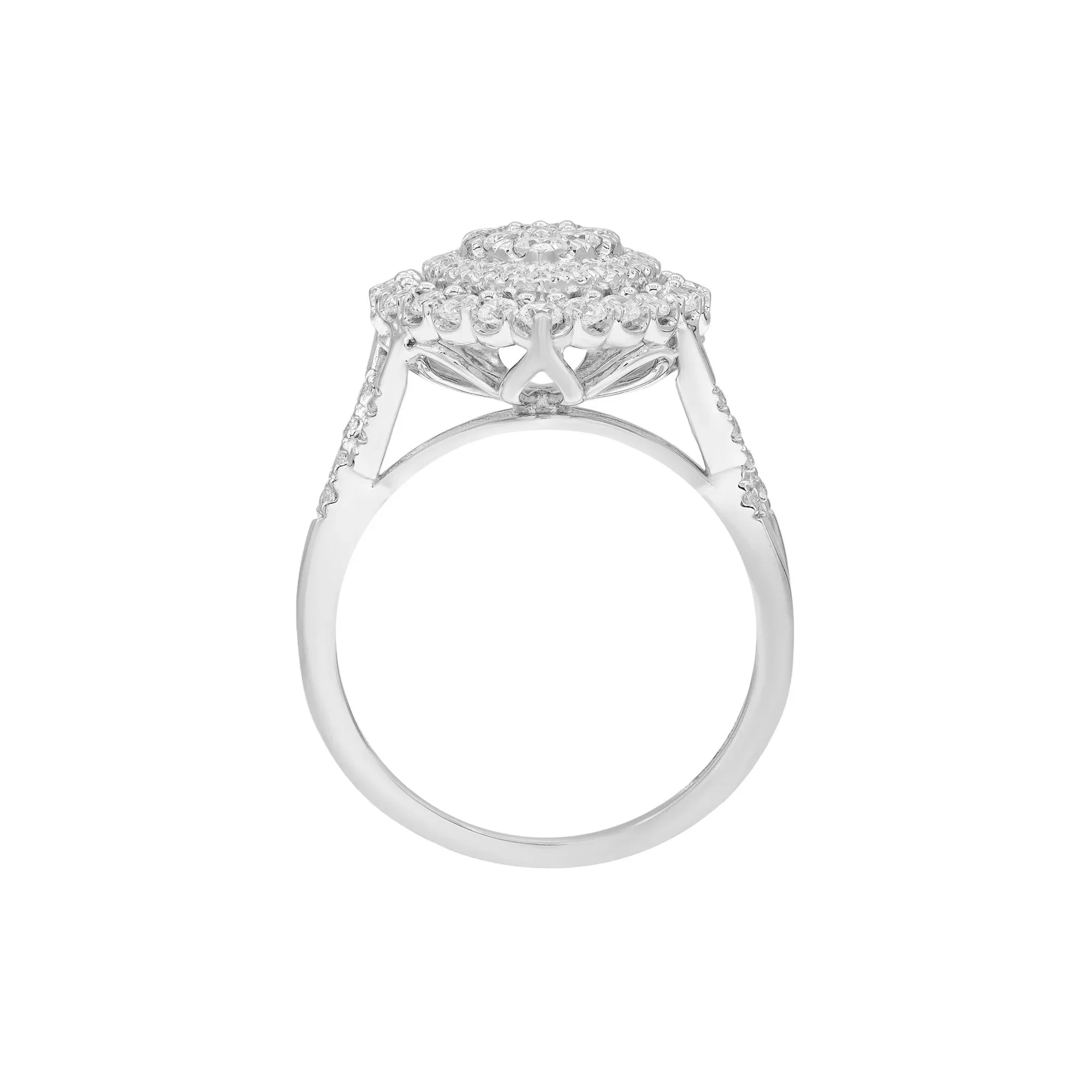 1 CT. Tw. Diamond Engagement Ring 10K White Gold Size 8.5 - Image 2