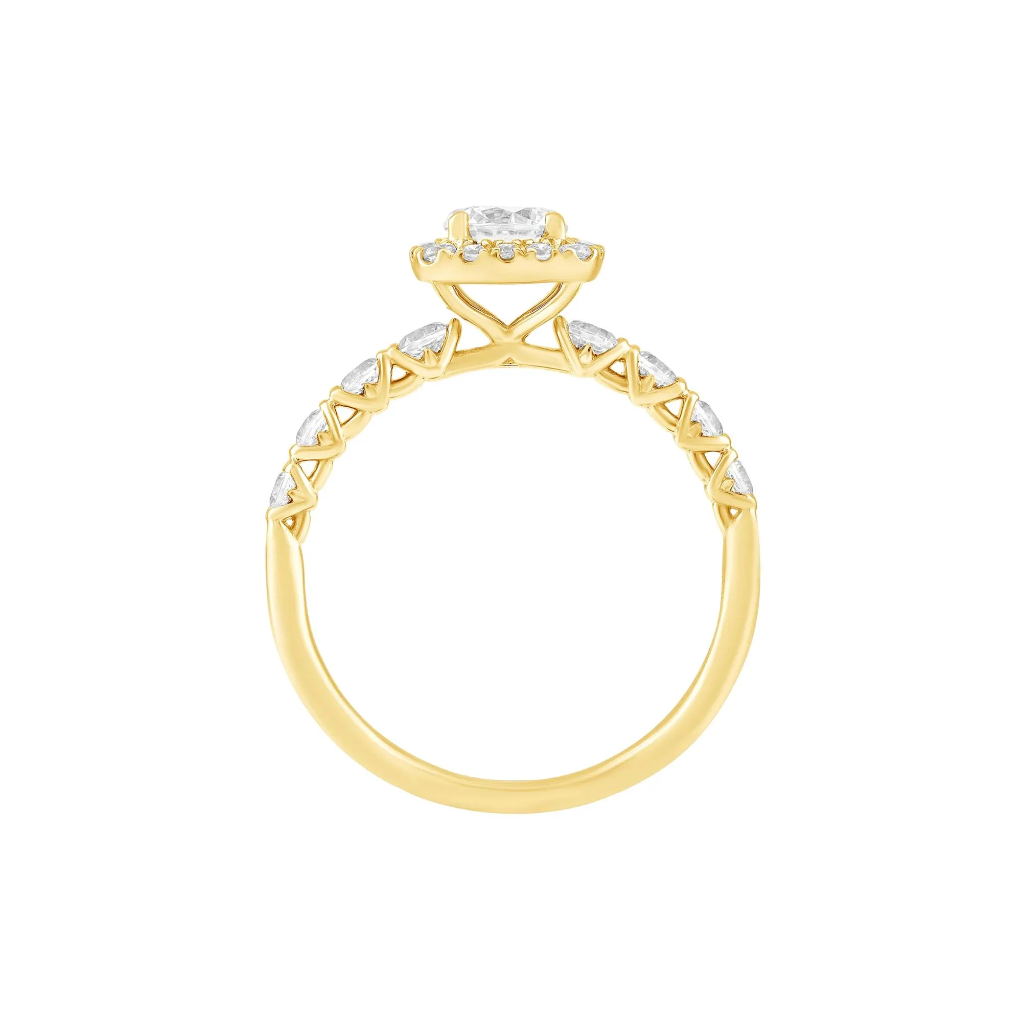 1 CT. Tw. Diamond Engagement Ring 14K Yellow Gold Size 8.5 - Image 3