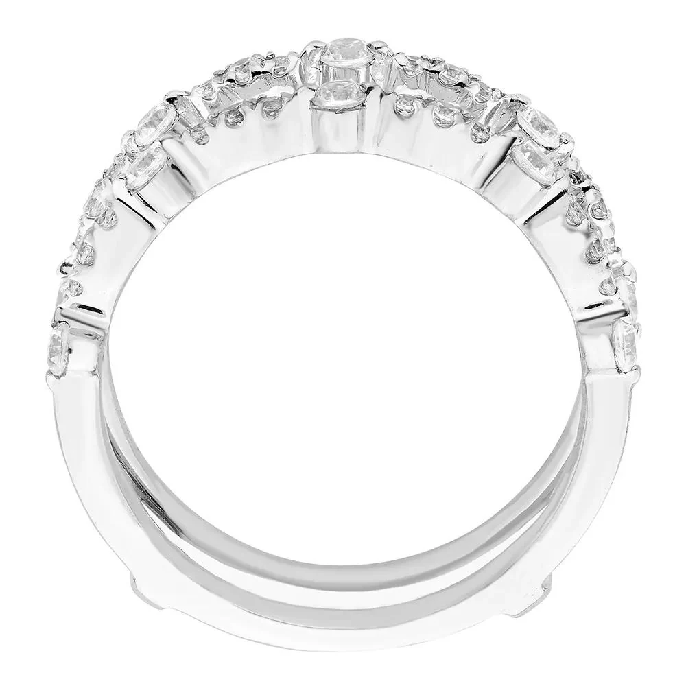 Diamond Insert 10K Gold (1/2 CT. T.w.) Ring Round Brilliant Cut White Size 8.5 - Image 2