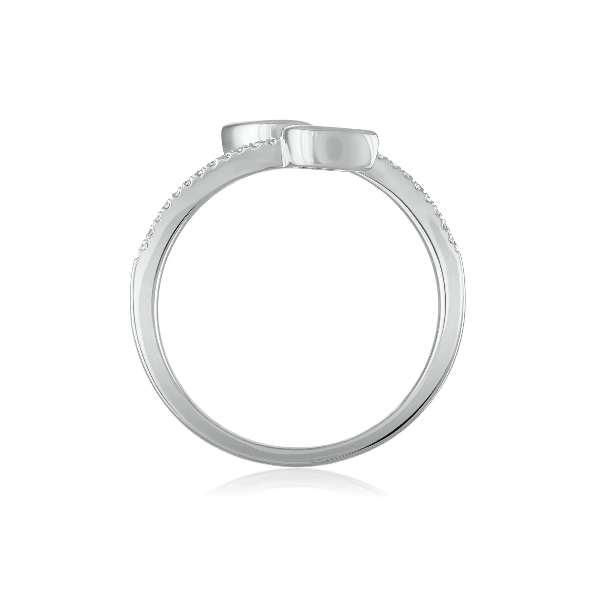 1/10 CT. Tw. Diamond and Blue Sapphire Wrap Ring 10K White Gold Size 7.5 1.5mm - Image 2