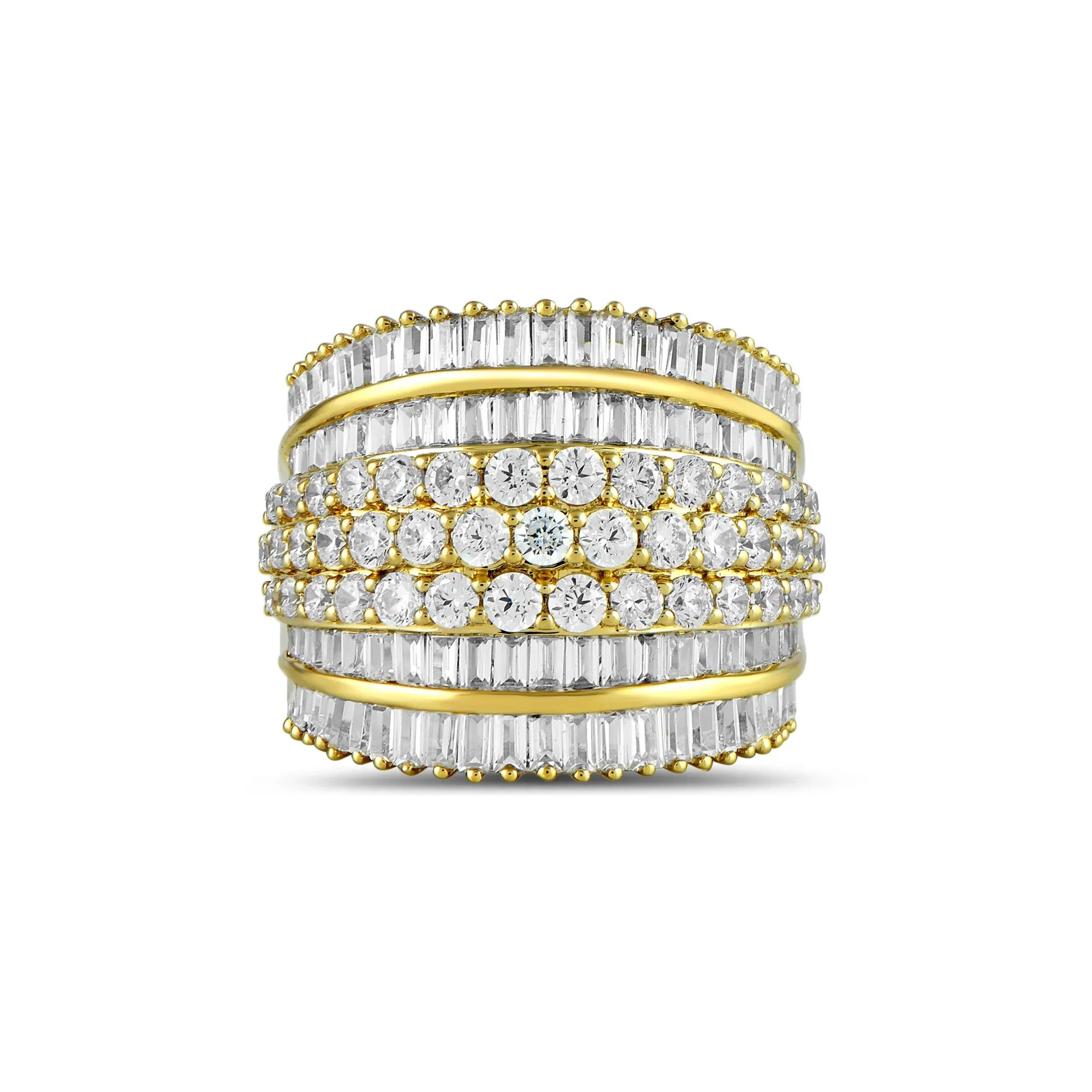 2 7/8 CT. Tw. Lab Grown Diamond Wedding Band Ring 10K Yellow Gold Size 7