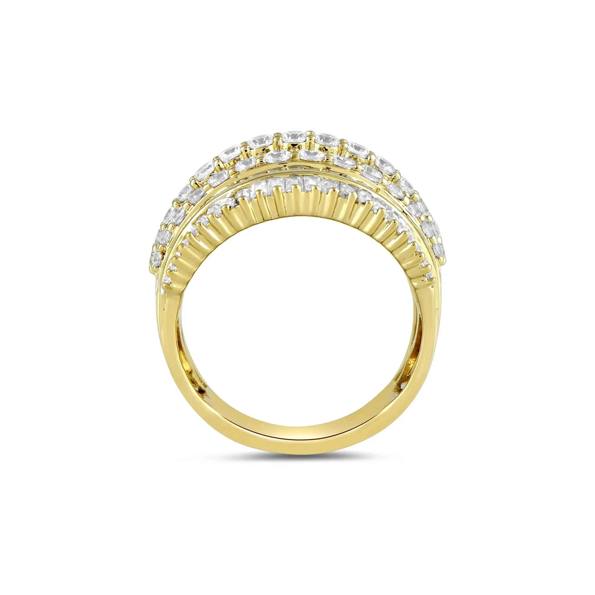 2 7/8 CT. Tw. Lab Grown Diamond Wedding Band Ring 10K Yellow Gold Size 7.5 - Image 2