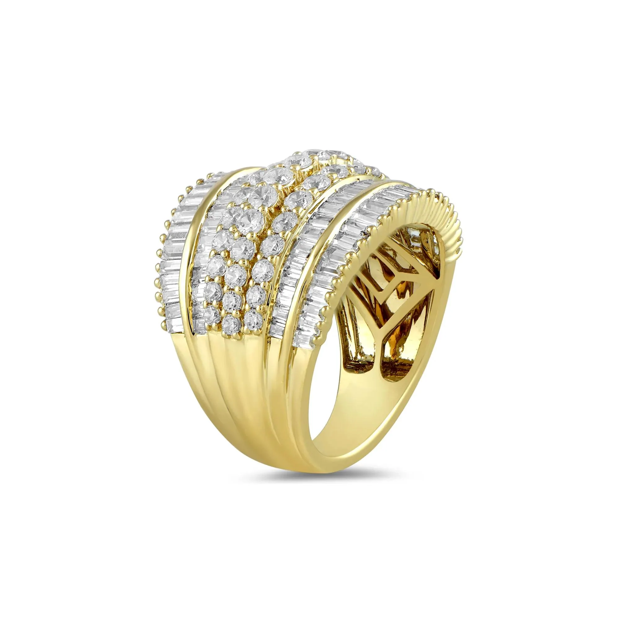 2 7/8 CT. Tw. Lab Grown Diamond Wedding Band Ring 10K Yellow Gold Size 8.5 - Image 3