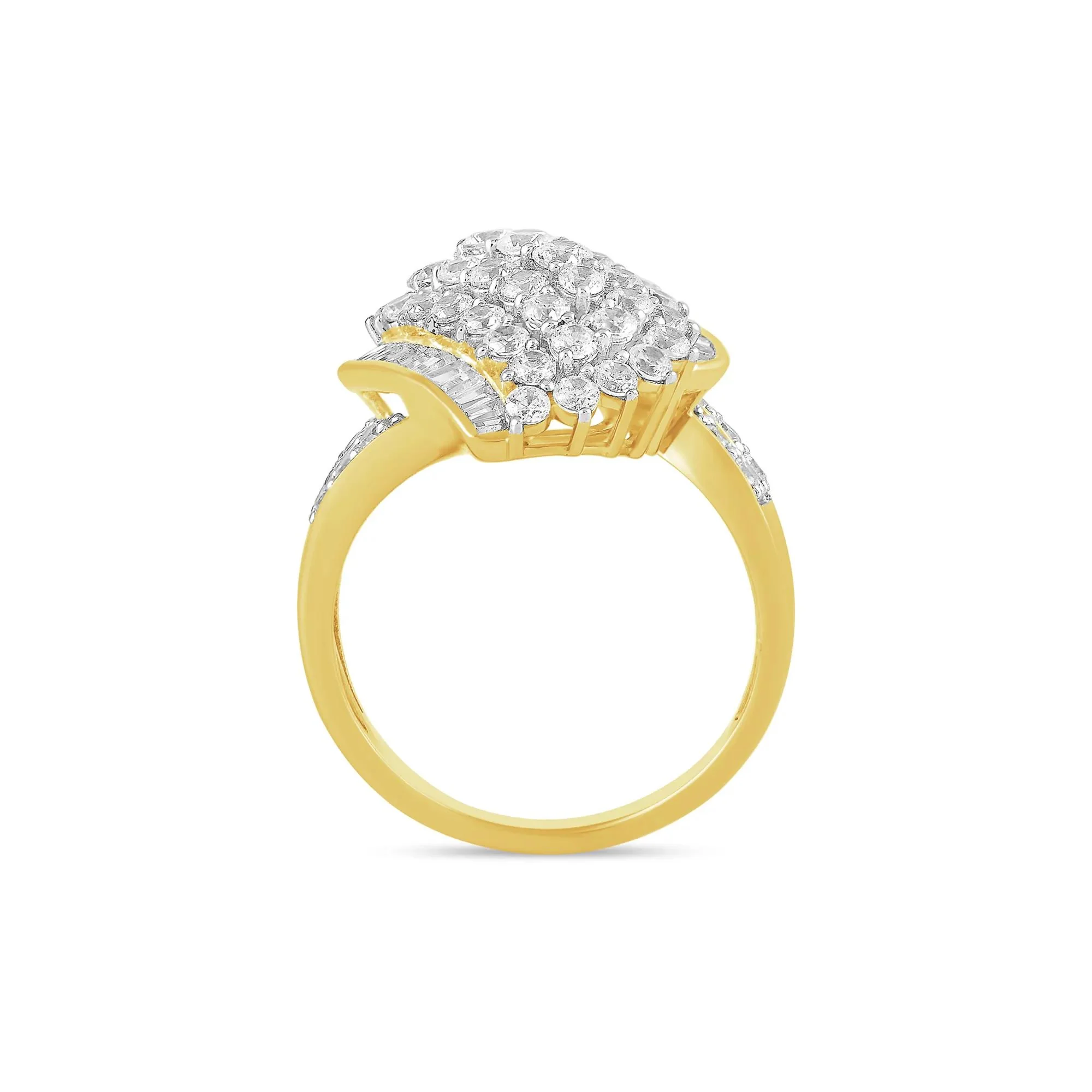 2 CT. Tw. Lab Grown Diamond Ring 10K Yellow Gold Size 7.5 - Image 2