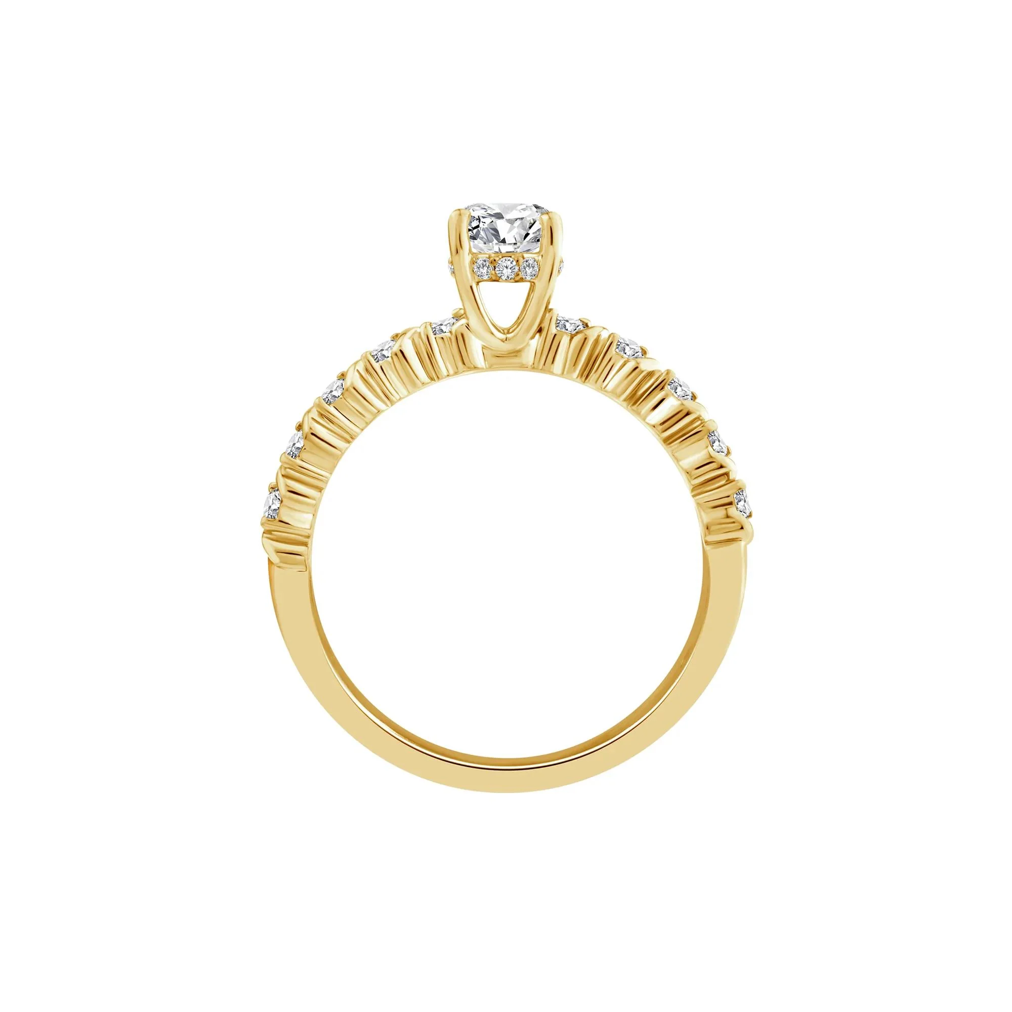 1 CT. Tw. Lab Grown Oval Diamond Engagement Ring 10K Yellow Gold Size 7.5 - Image 2
