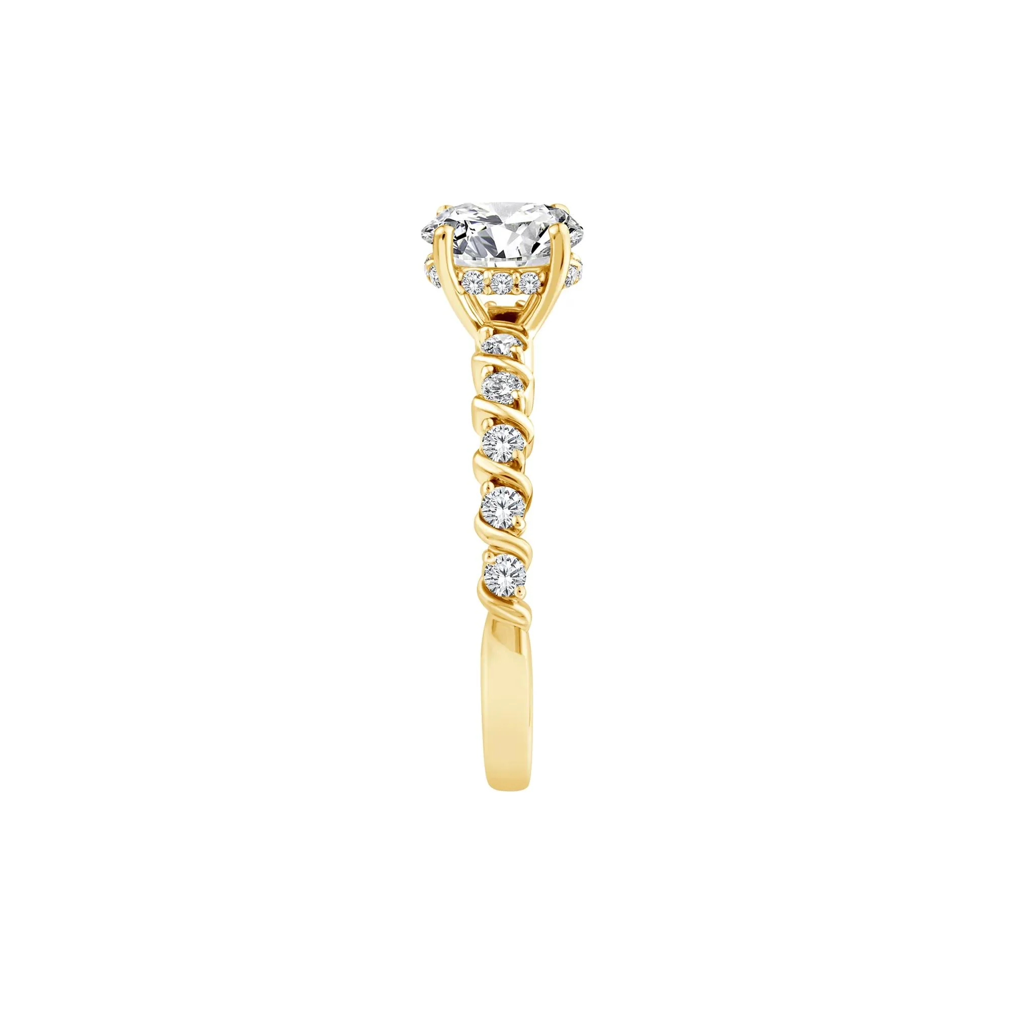 1 CT. Tw. Lab Grown Oval Diamond Engagement Ring 10K Yellow Gold Size 7.5 - Image 3