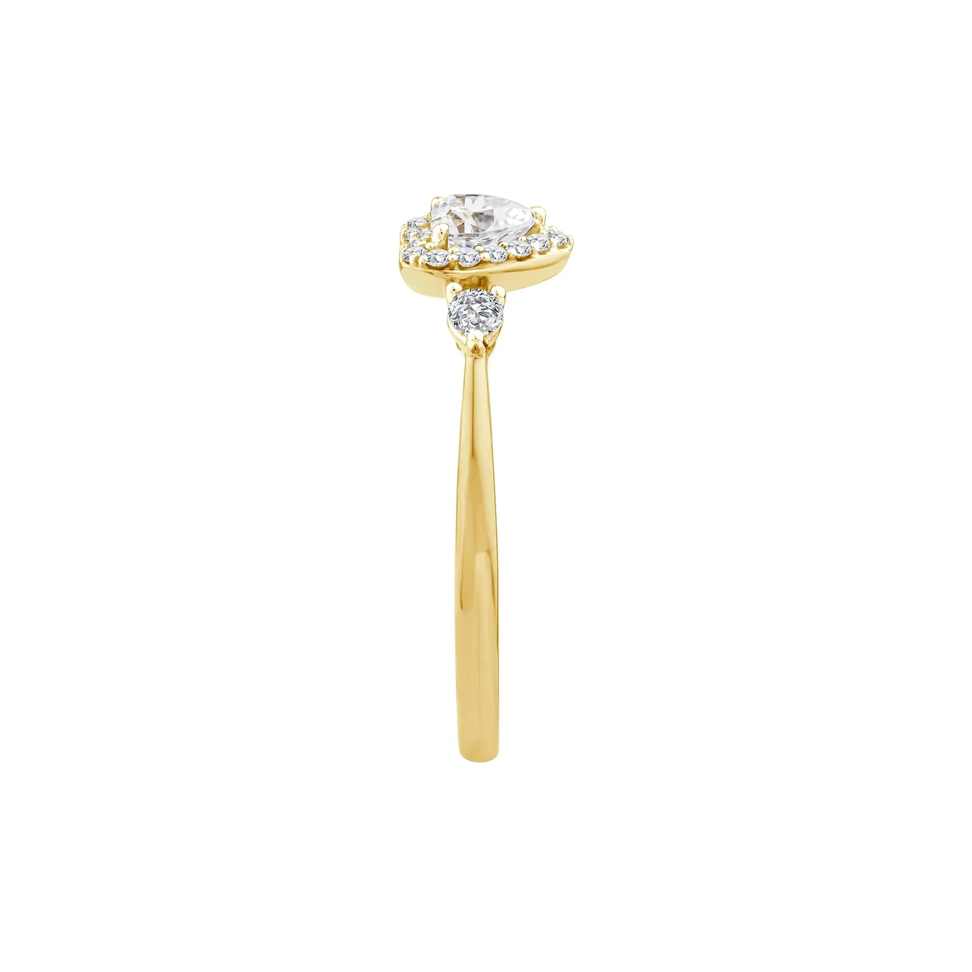 1/2 CT. Tw. Lab Grown Diamond Heart Promise Ring 10K Yellow Gold Size 10 - Image 3