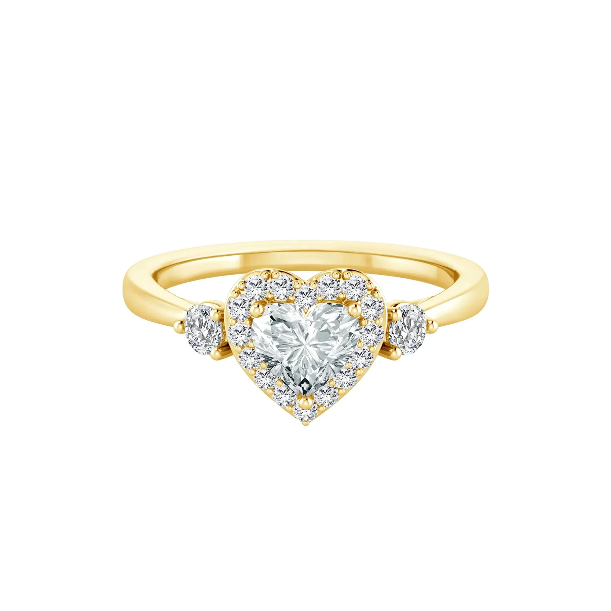 1/2 CT. Tw. Lab Grown Diamond Heart Promise Ring 10K Yellow Gold Size 6