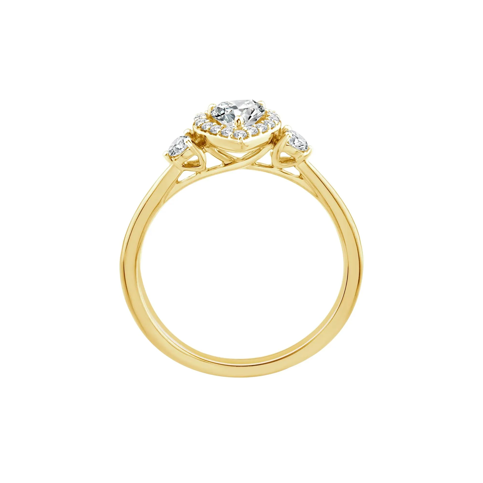 1/2 CT. Tw. Lab Grown Diamond Heart Promise Ring 10K Yellow Gold Size 7 - Image 2