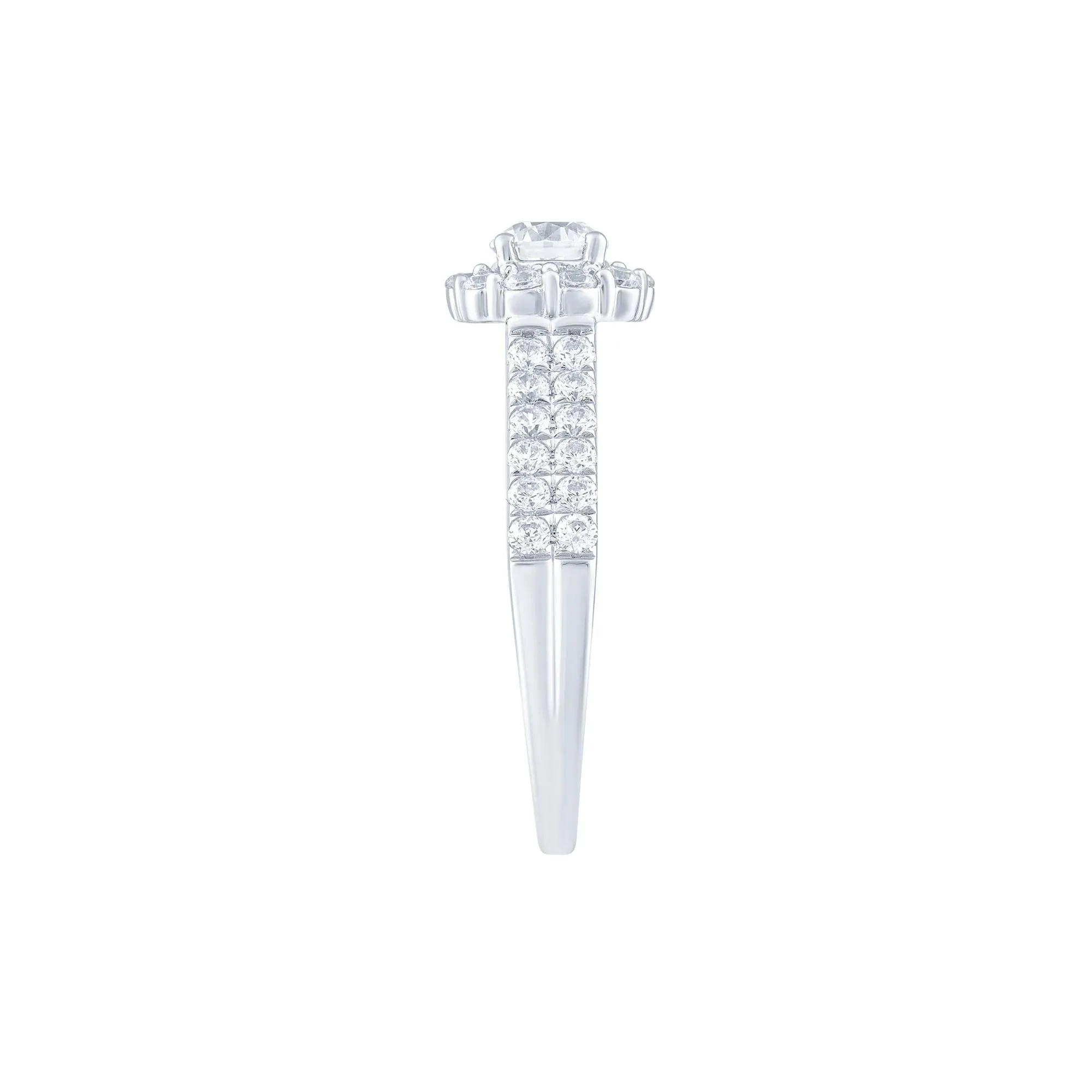 1 CT. Tw. Diamond Engagement Ring 14K White Gold Size 6.5 - Image 3