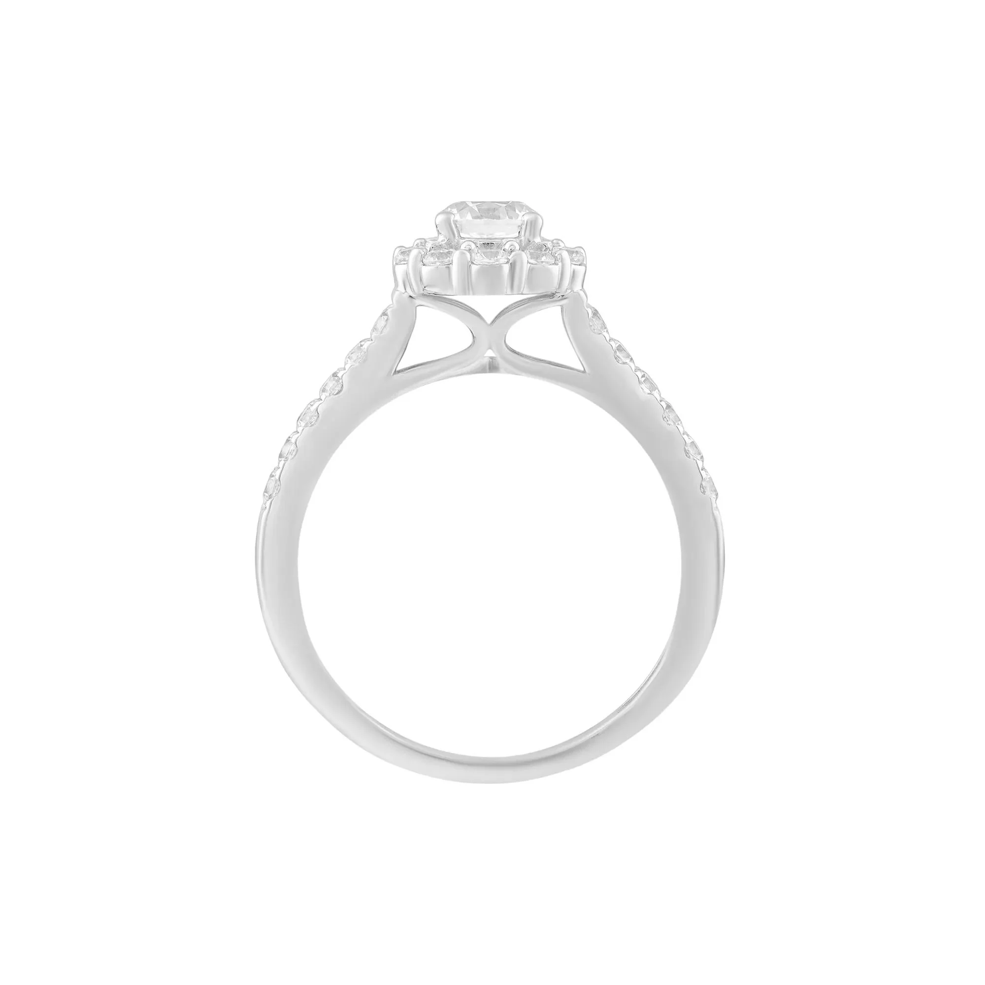1 CT. Tw. Diamond Engagement Ring 14K White Gold Size 8 - Image 2