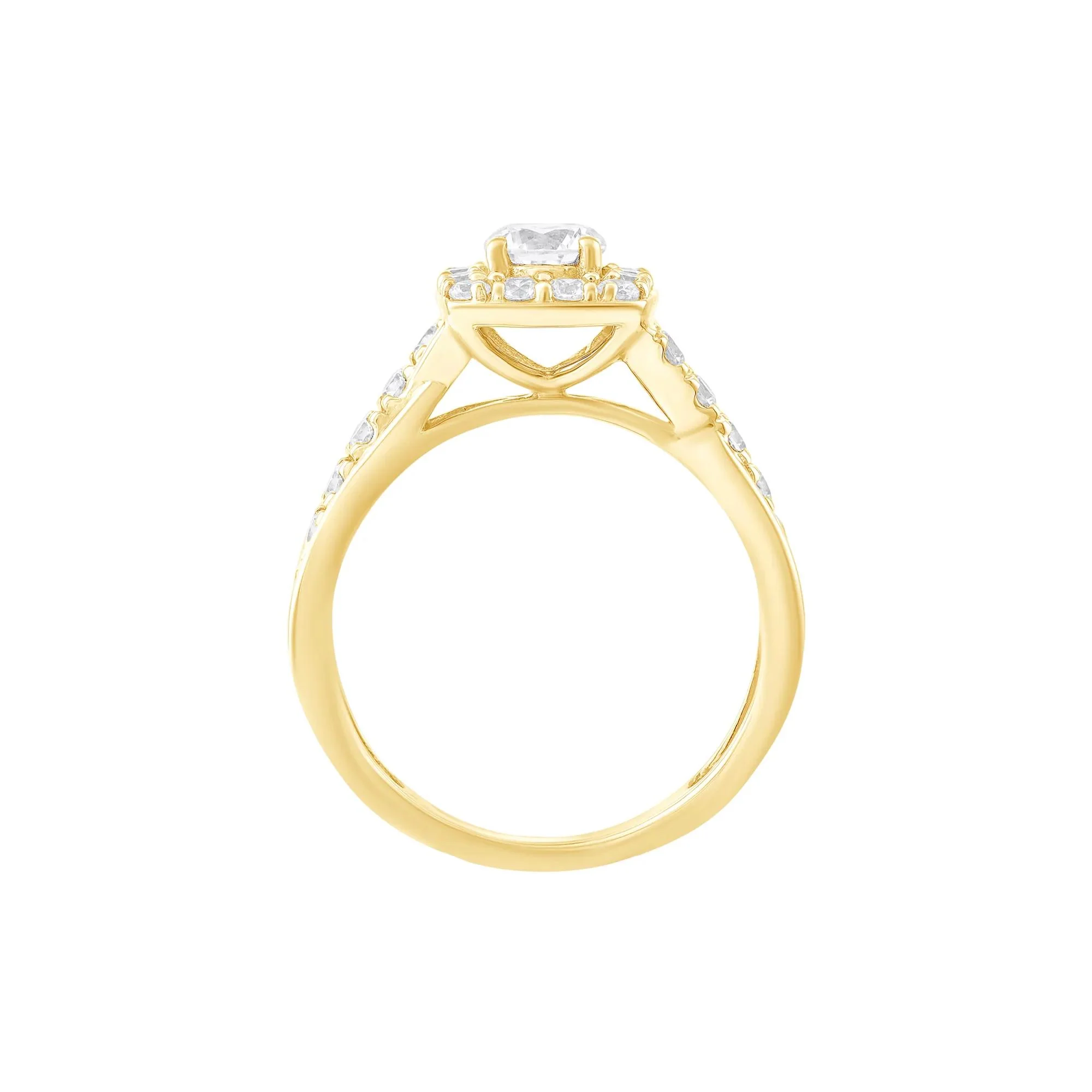 3/8 CT. Tw. Diamond Engagement Ring 14K Yellow Gold Size 6.5 - Image 2