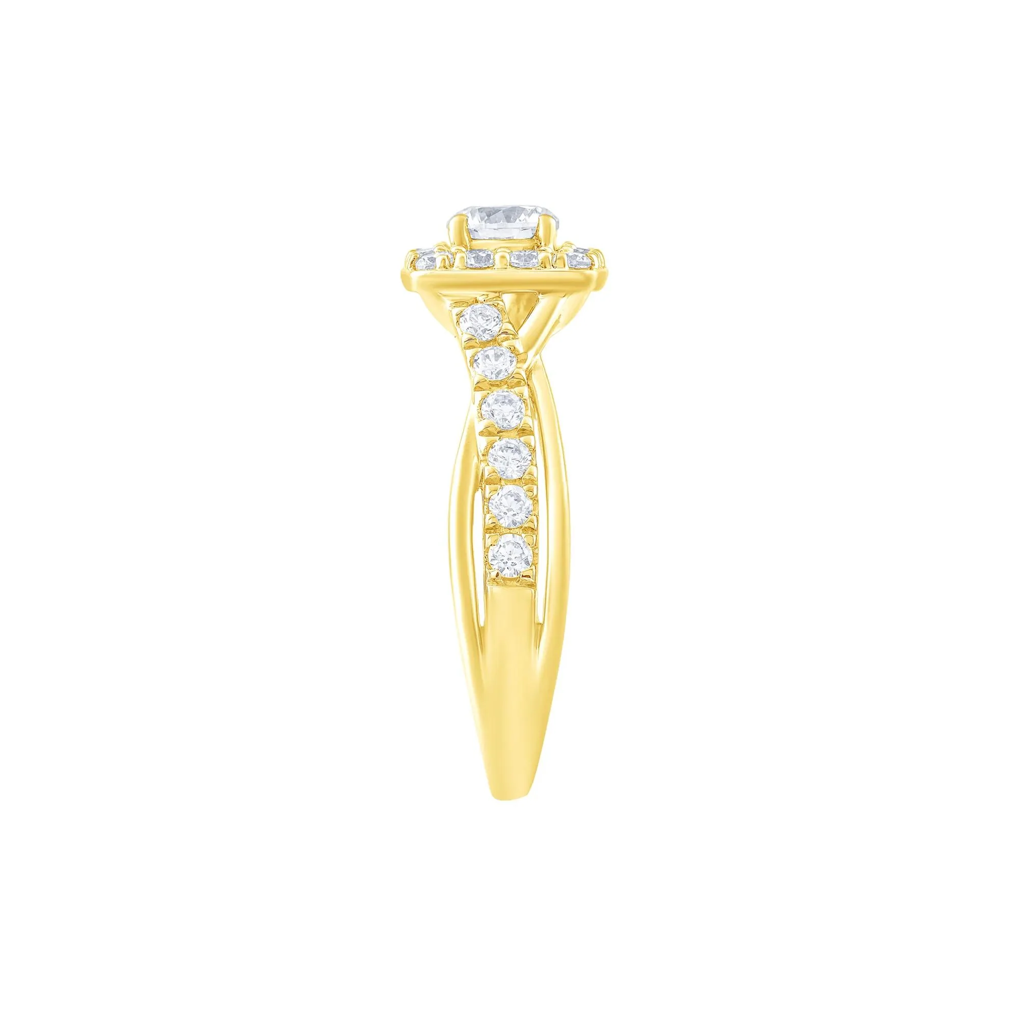 3/8 CT. Tw. Diamond Engagement Ring 14K Yellow Gold Size 7.5 - Image 3