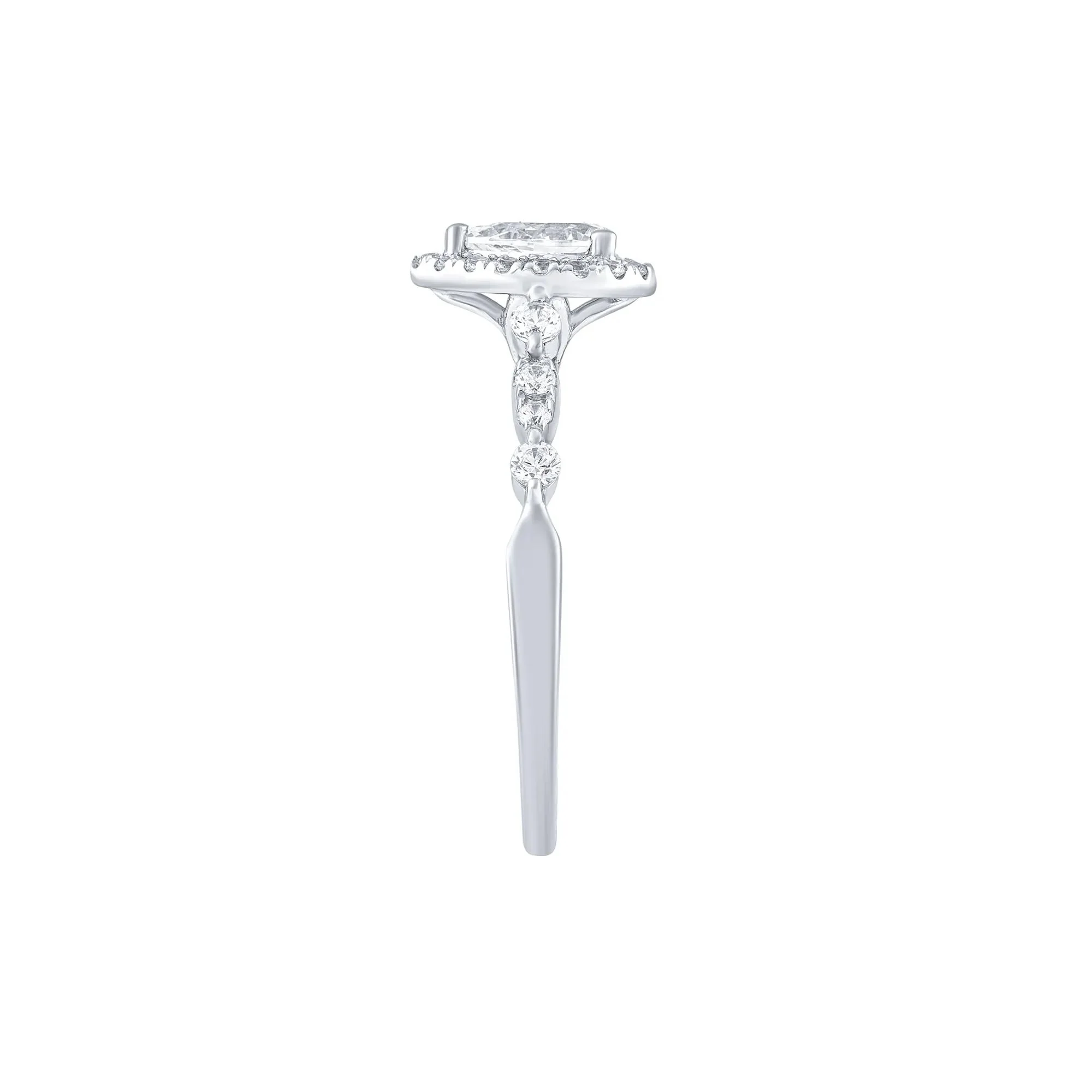 3/4 CT. Tw. Diamond Engagement Ring Platinum White Size 7 - Image 3
