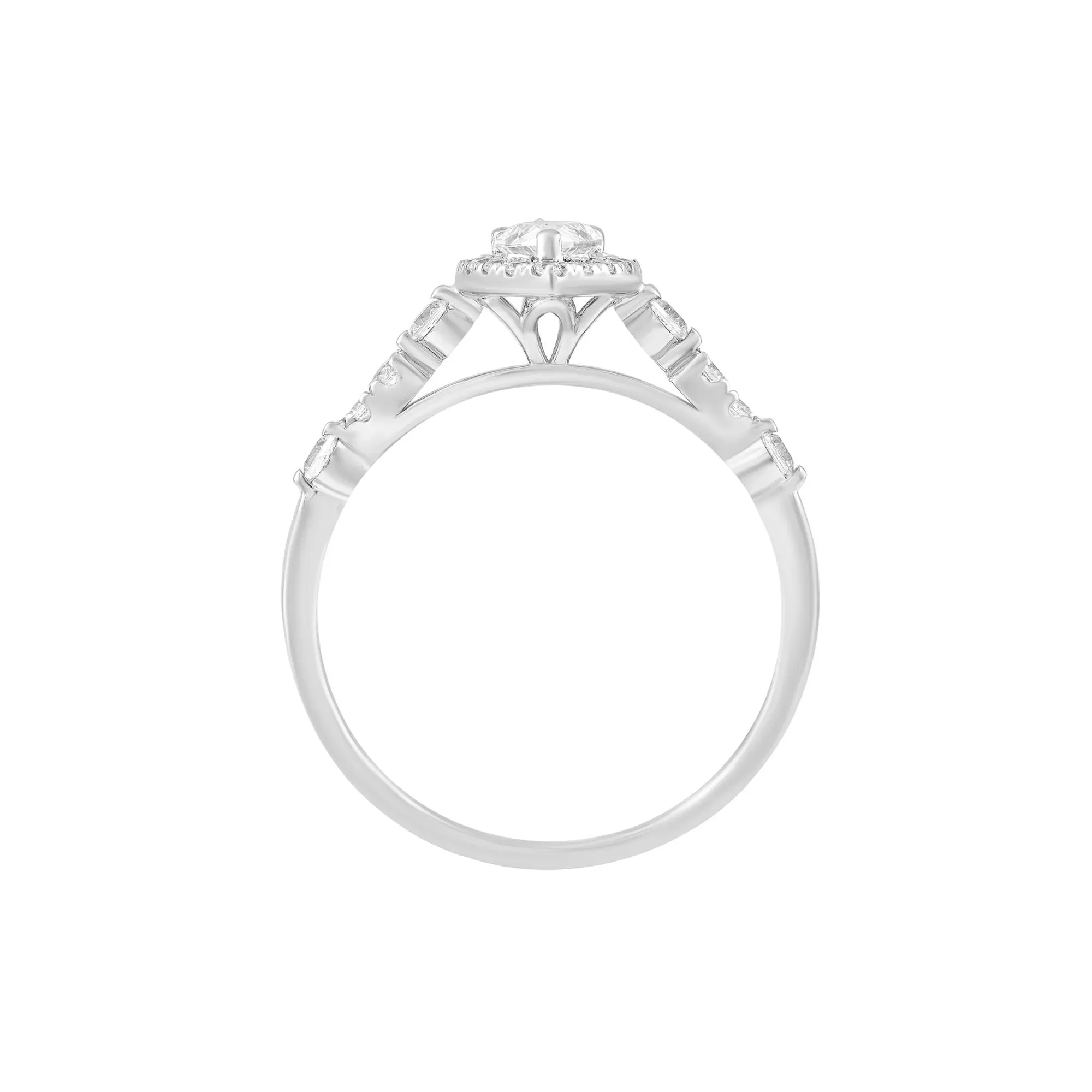 3/4 CT. Tw. Diamond Engagement Ring Platinum White Size 8.5 - Image 2