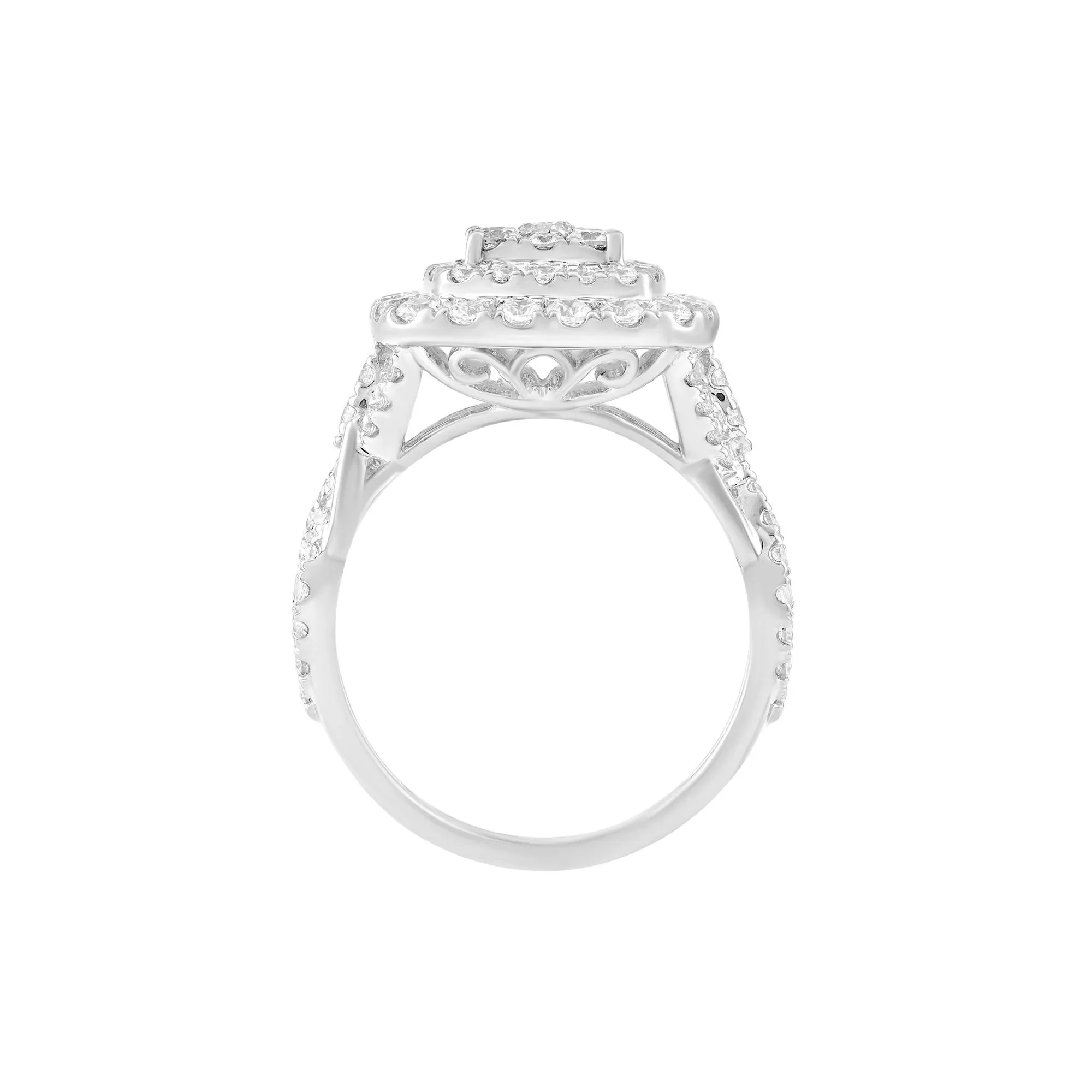 1/2 CT. Tw. Diamond Engagement Ring 10K White Gold Size 8 - Image 2