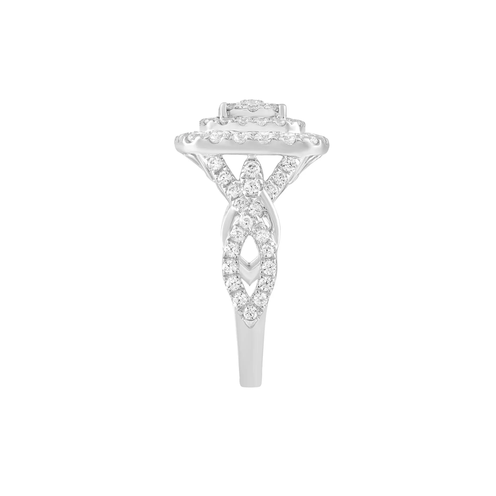 1/2 CT. Tw. Diamond Engagement Ring 10K White Gold Size 8.5 - Image 3