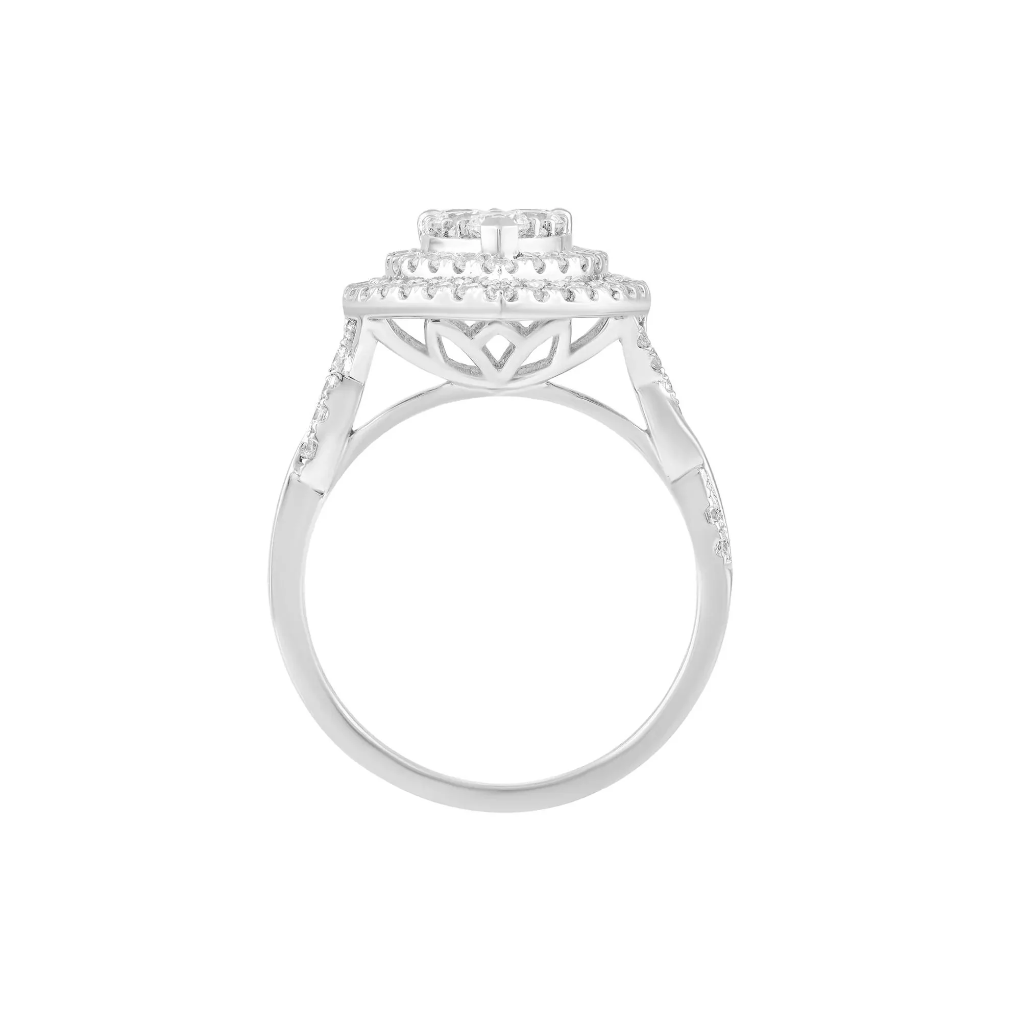 1 CT. Tw. Composite Diamond Engagement Ring 10K White Gold Size 6 - Image 2