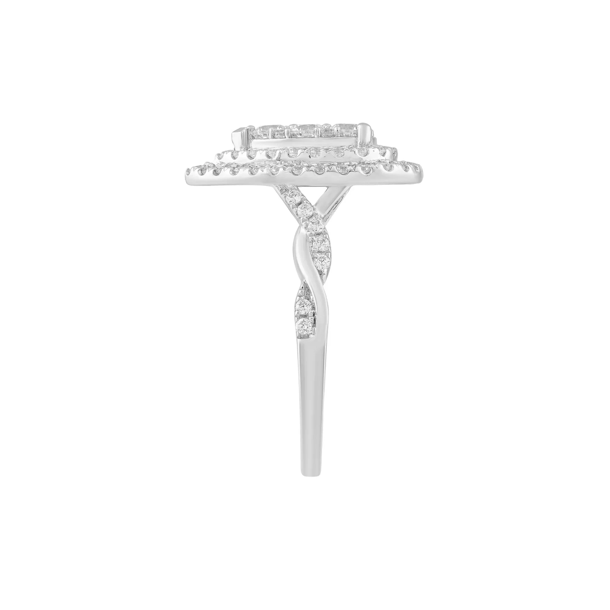 1 CT. Tw. Composite Diamond Engagement Ring 10K White Gold Size 8.5 - Image 3