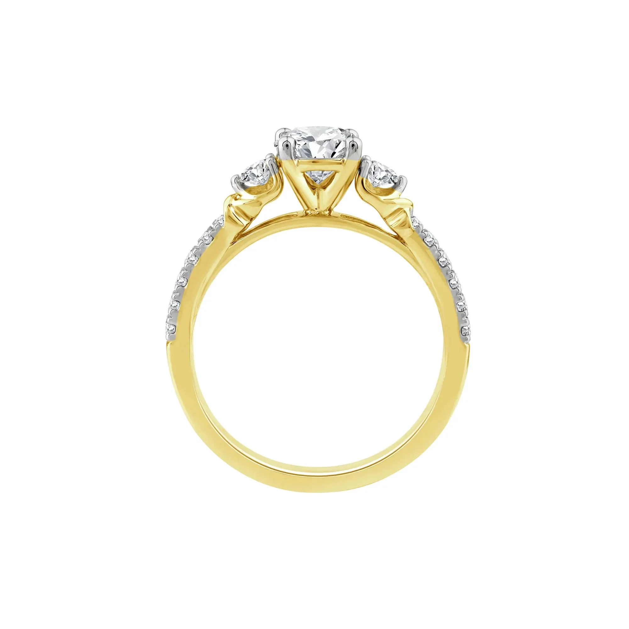 1/3 CT. Tw. Diamond Engagement Ring 14K Yellow Gold Size 6 2mm - Image 3