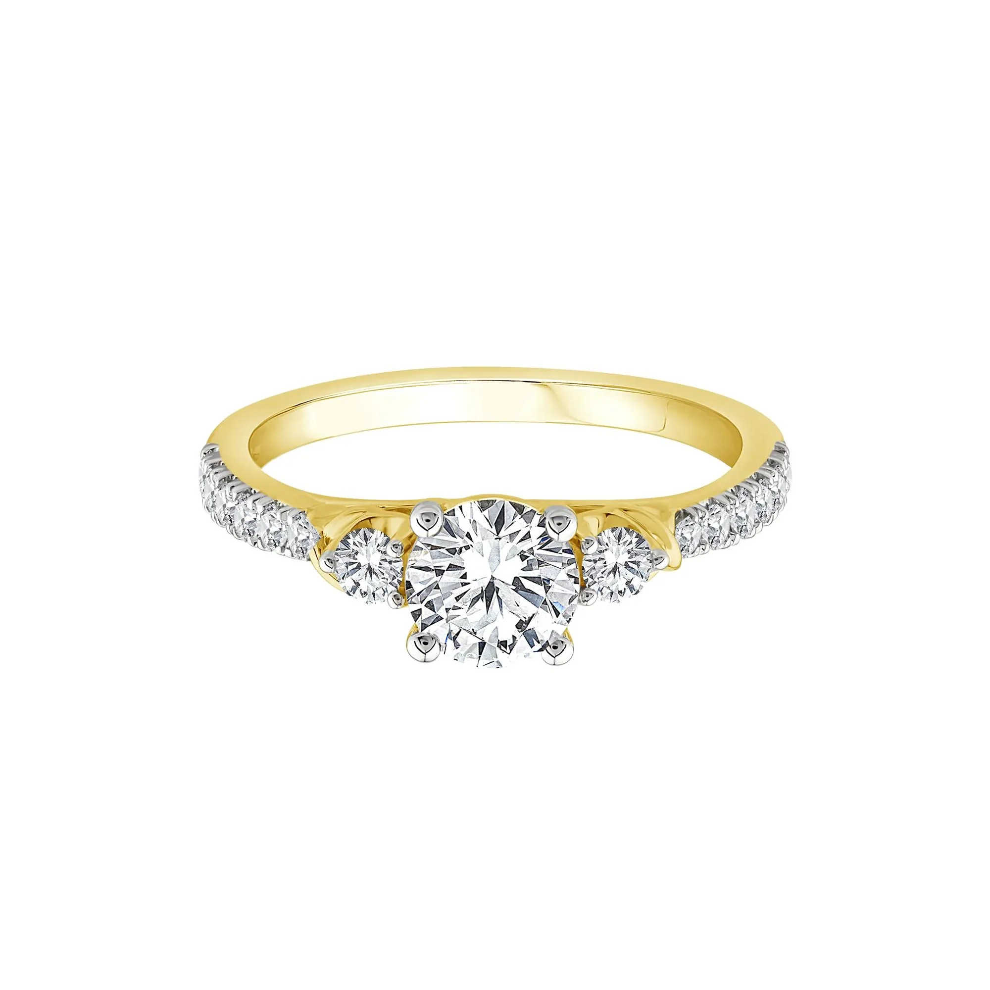 1/3 CT. Tw. Diamond Engagement Ring 14K Yellow Gold Size 8.5 2mm