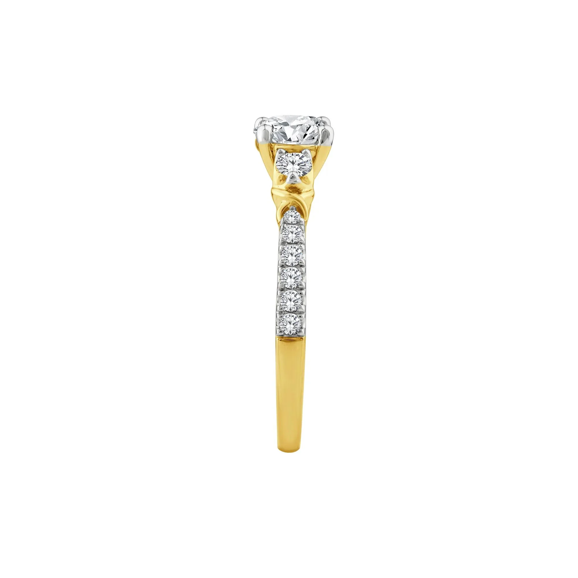 1/3 CT. Tw. Diamond Engagement Ring 14K Yellow Gold Size 9 2mm - Image 2