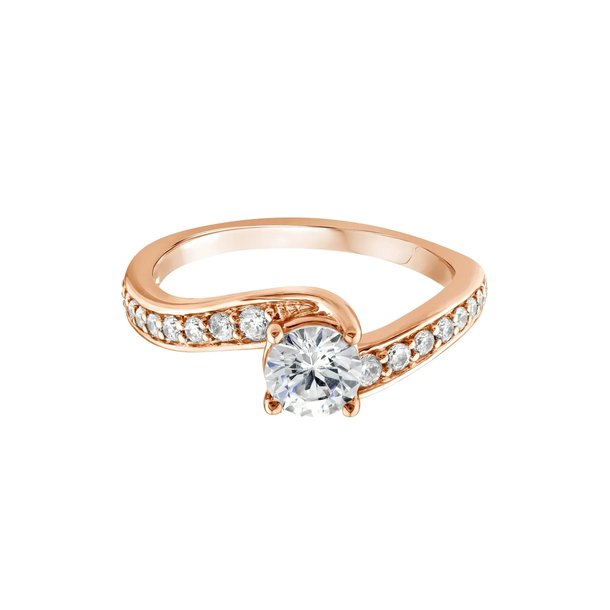 1 CT. Tw. Diamond Engagement Ring 14K Rose Gold Size 6.5 1.5mm