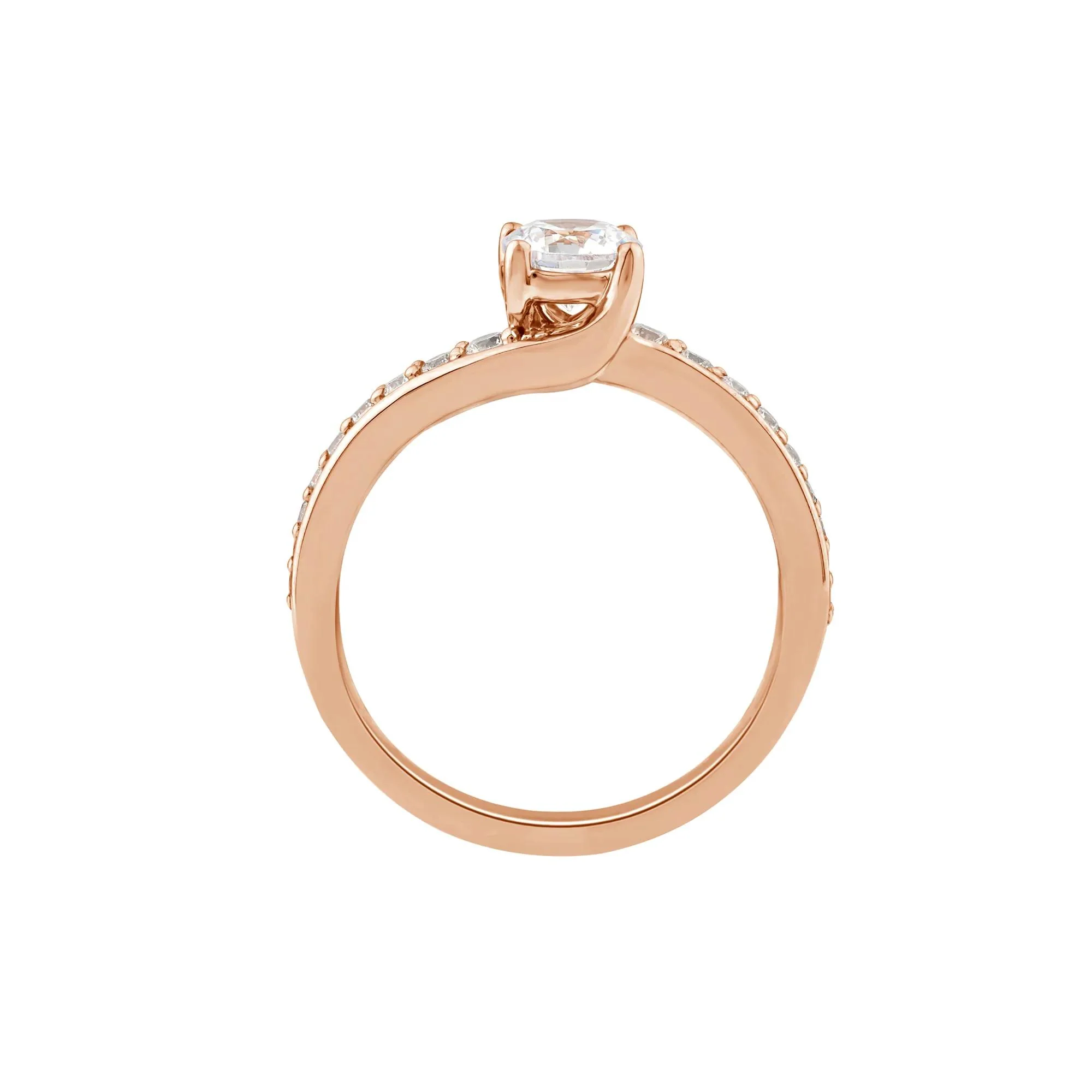 1 CT. Tw. Diamond Engagement Ring 14K Rose Gold Size 6.5 1.5mm - Image 2