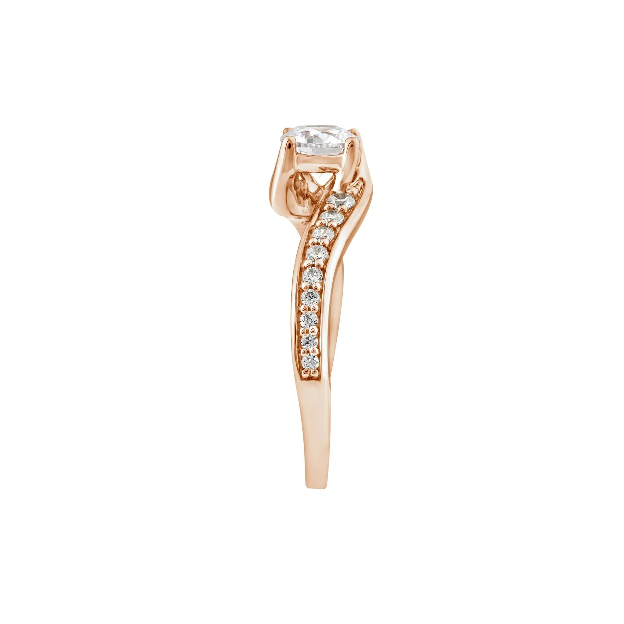 1 CT. Tw. Diamond Engagement Ring 14K Rose Gold Size 9 1.5mm - Image 3
