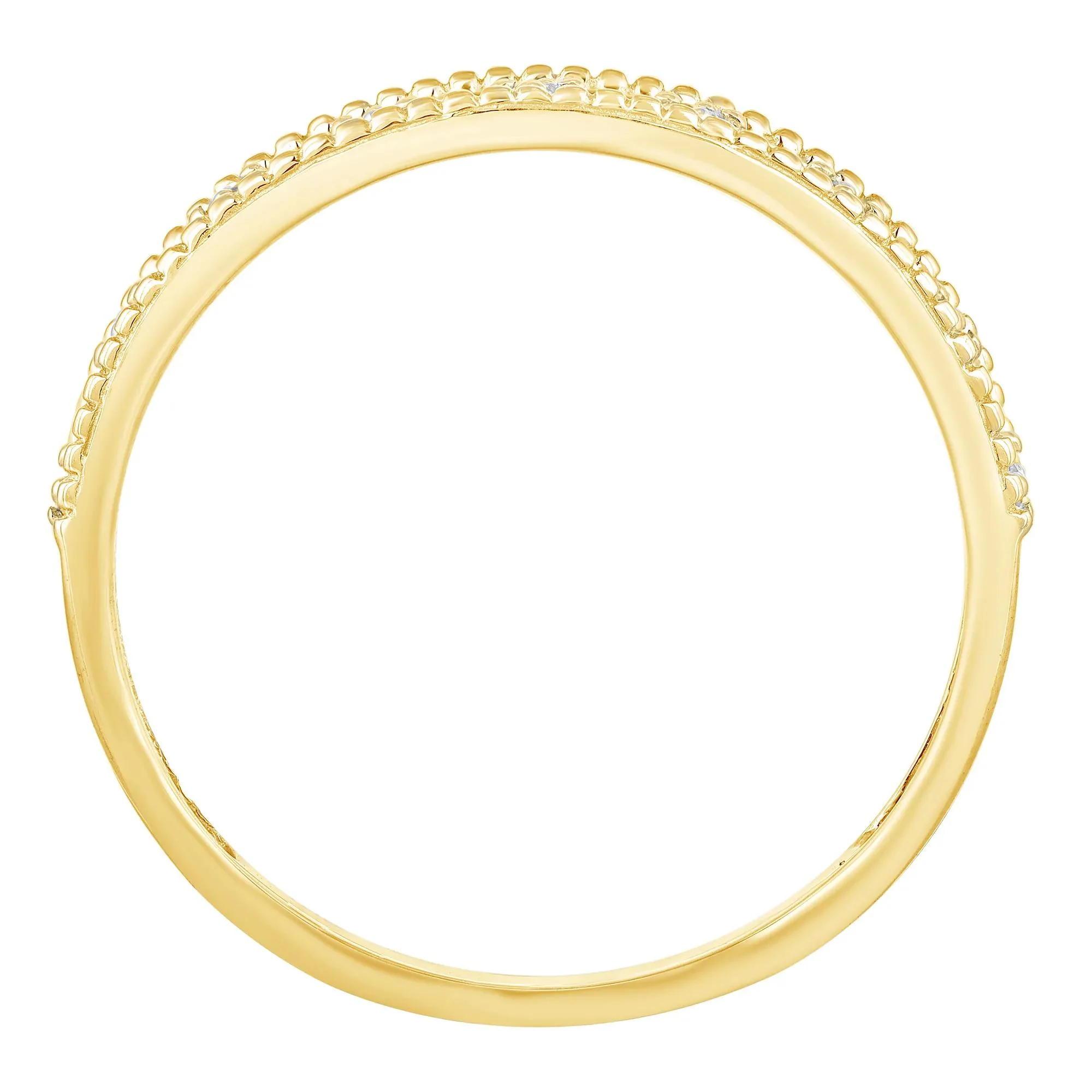 Diamond Accent Band Ring 10K Yellow Gold Size 7 - Image 2