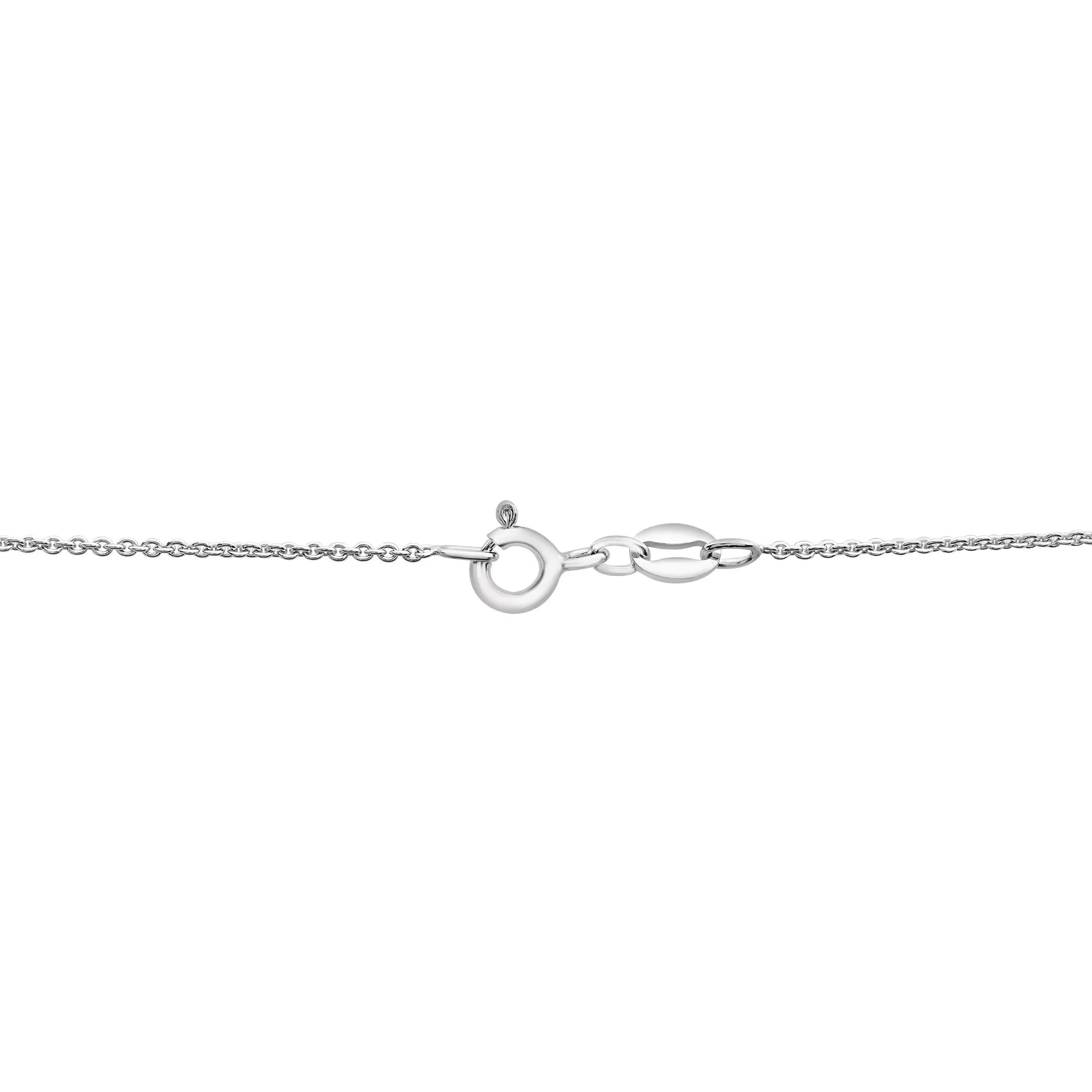 Diamond Accent and Freshwater Cultured Pearl Pendant Necklace .925 Sterling Silver White Size 18" - Image 4