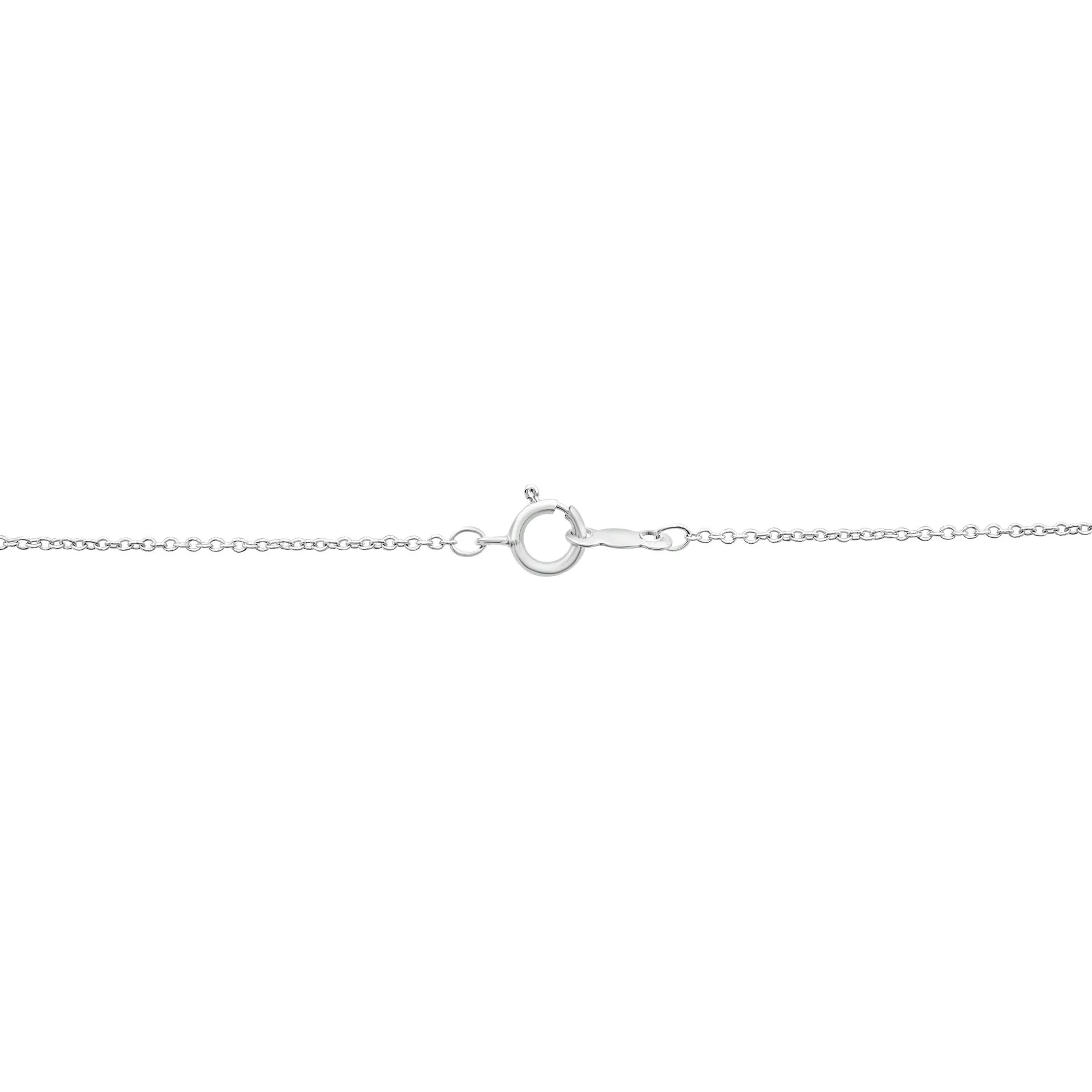 Onyx and Diamond Accent Pendant Necklace .925 Sterling Silver White Size 18" - Image 4