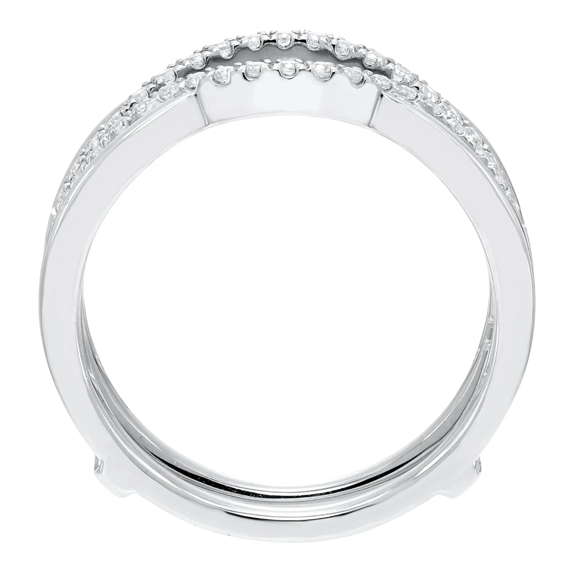 1/4 CT. Tw. Diamond Contoured Ring Insert 10K White Gold Size 6.5 - Image 2