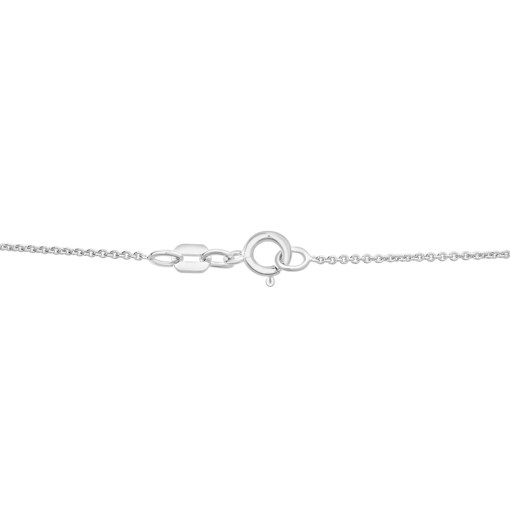 Lab-Created White Sapphire Lariat Necklace .925 Sterling Silver Size 17" - Image 3